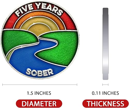 Miniatura 204 de The Achieve Mint Ficha sobria de 13 meses Chip sobrio de trece meses Regalo no AA, medallones no religiosos para hombres y mujeres que celebran