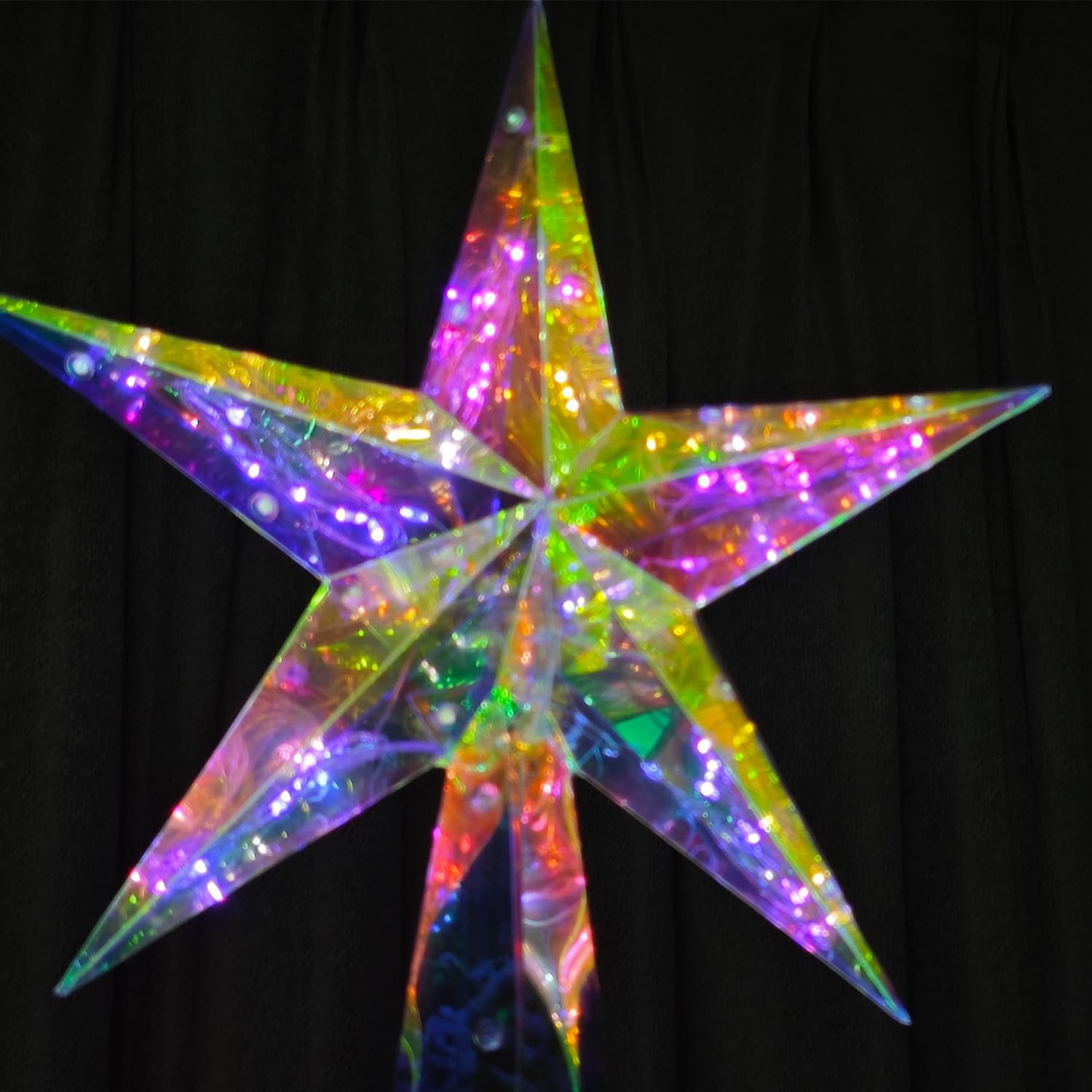 Smart Christmas Tree Topper Star App Control, 11.8" PET Christmas Tree Topper Lighted 20 LEDs RGB Color Changing Lighted Treetop Decorate for Xmas Decorations Ornaments Holiday Party Indoor Decor - Image 7