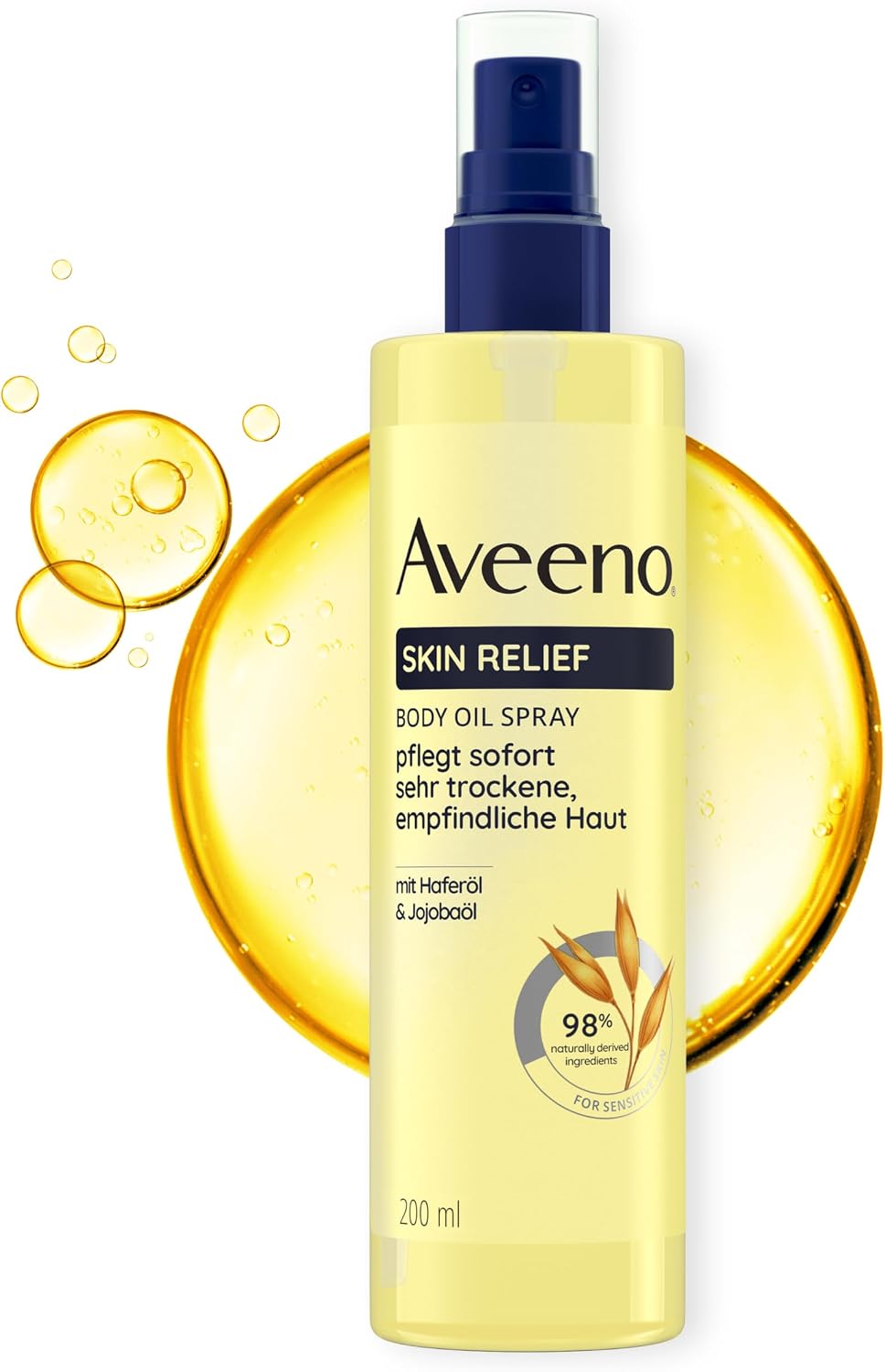 Aveeno® Skin Relief olejek do ciała w sprayu do pielęgnacji skóry i ciała, olejek z olejkiem owsianym i olejkiem jojoba do bardzo suchej, wrażliwej skóry