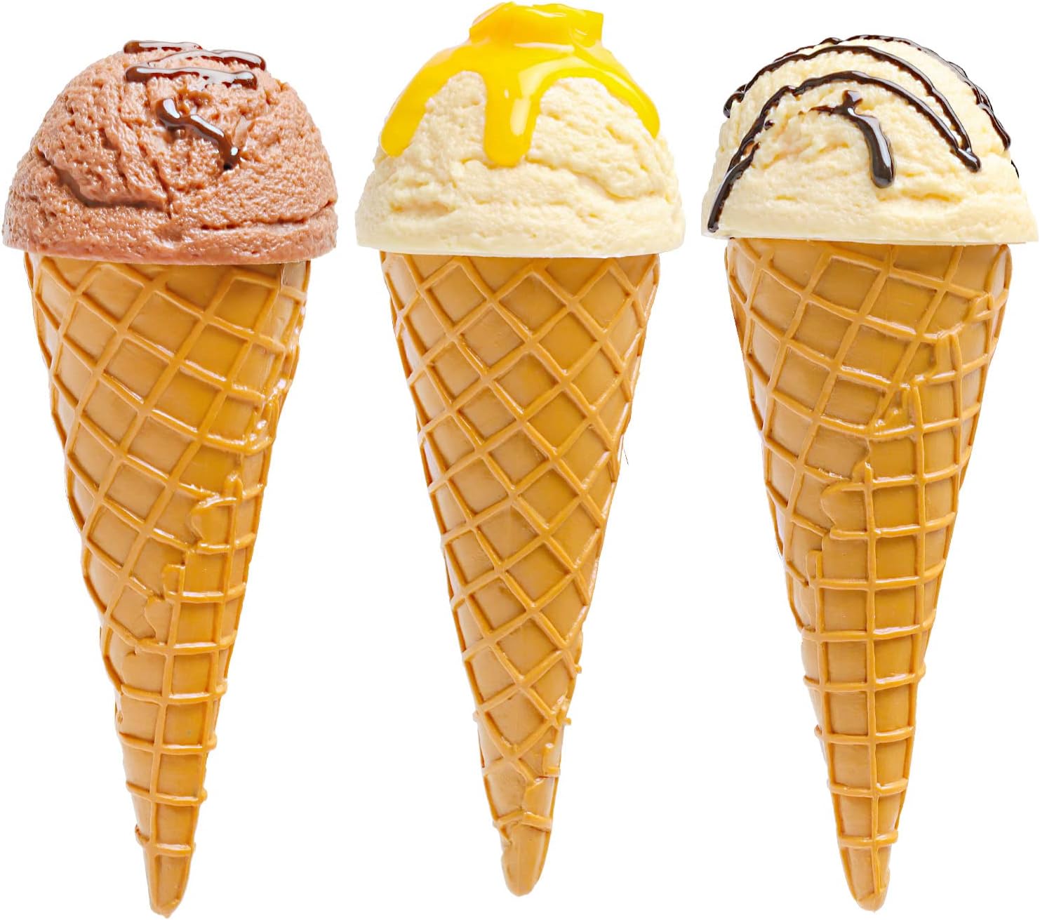 X Hot Popcorn 3Pcs Ice Cream Cone Models Simulation Ice Cream Models Artificial Ice Cream Cones for Home Shops Staging Decor