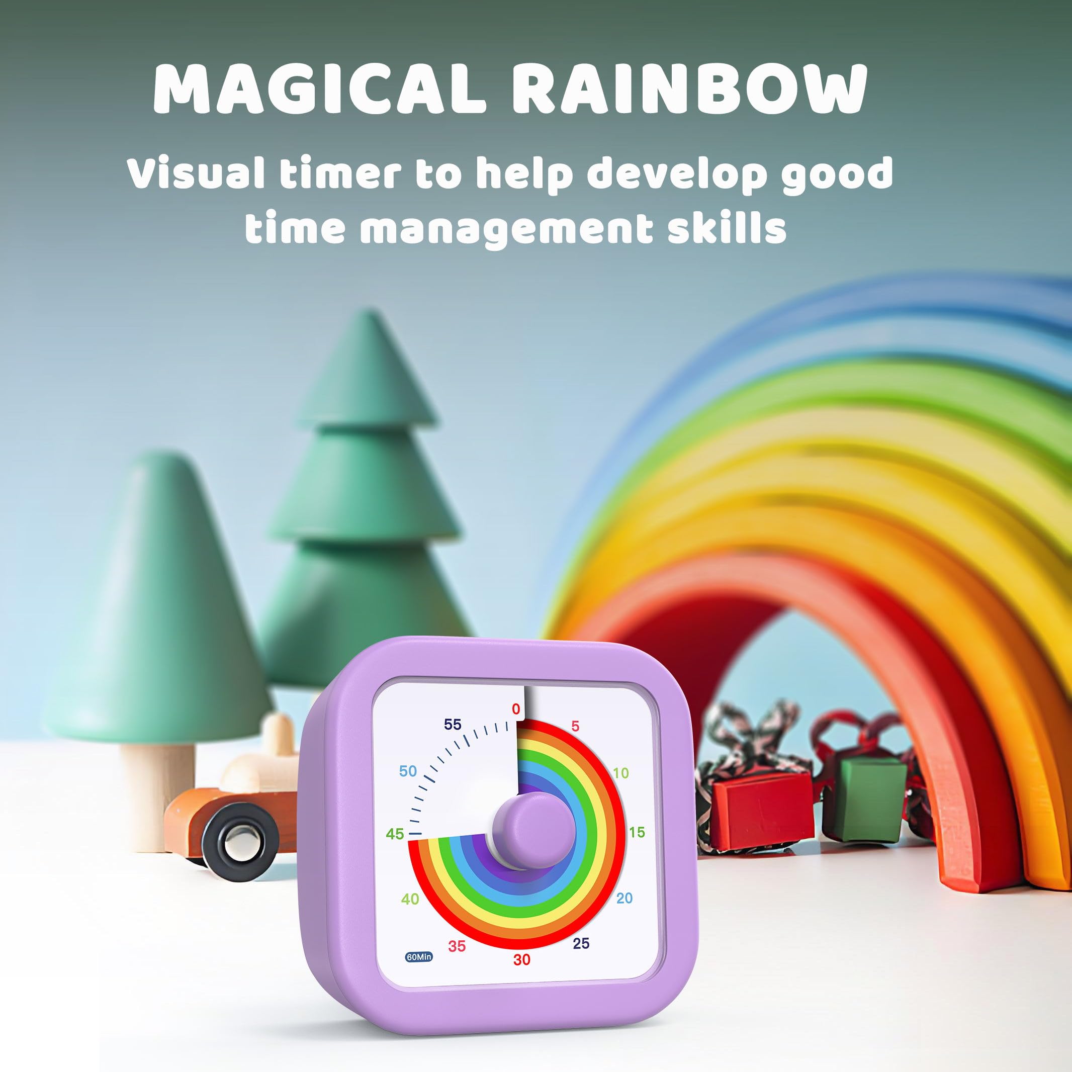 BellMan Visueller Timer Mit Pause Taste, 60 Minuten Countdown Regenbogen  Timer Für Kinder Und Erwachsene Mit Leisem Betrieb, Lern  Und Meeting  Zeitmanagement Tool, Für Zuhause, Büro Und Geschenk