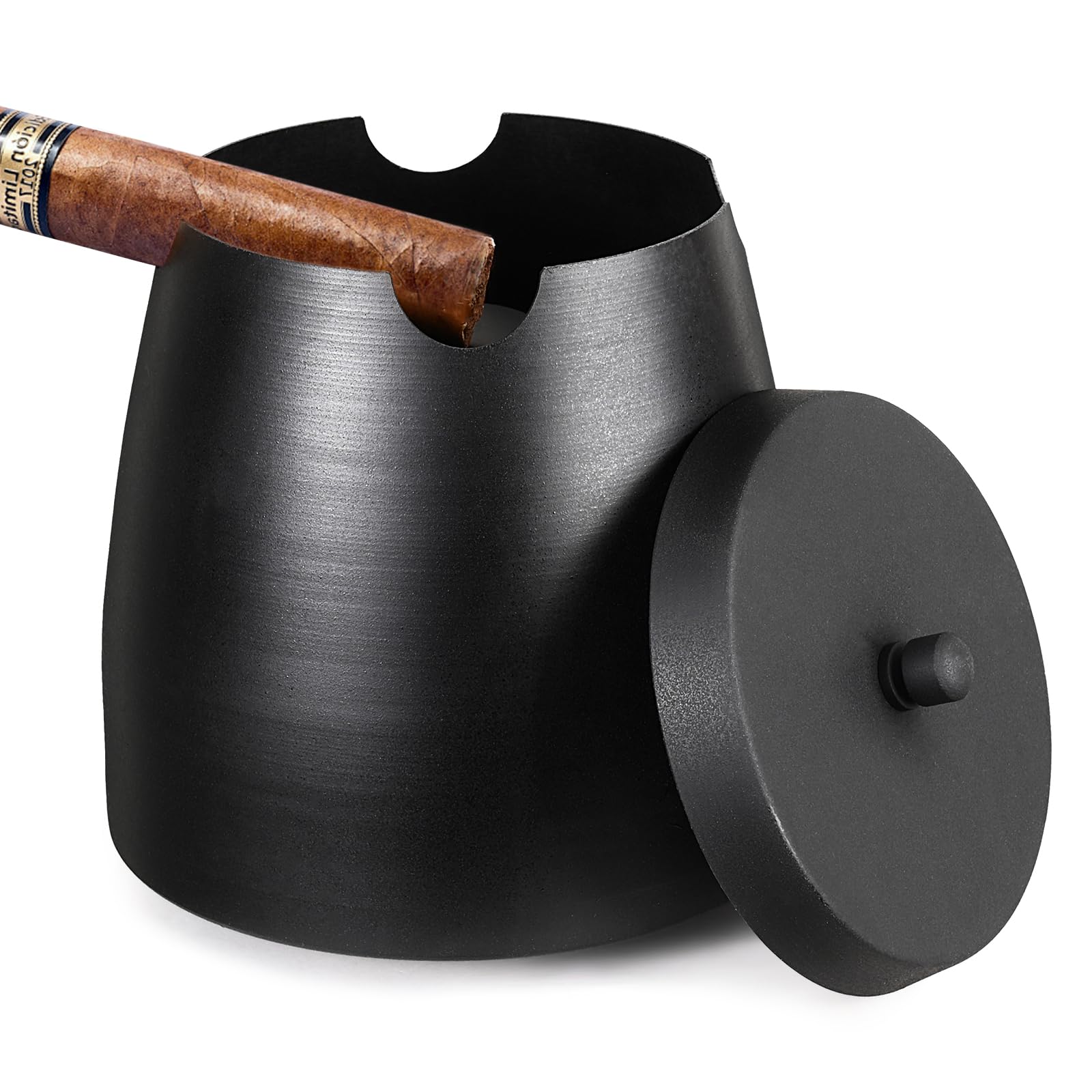 Zigarren-Aschenbecher Mit Deckel, Kupfer-Optik – 4 Ablagen, Winddicht, Für Terrasse, Büro, Als Geschenk Für Männer
