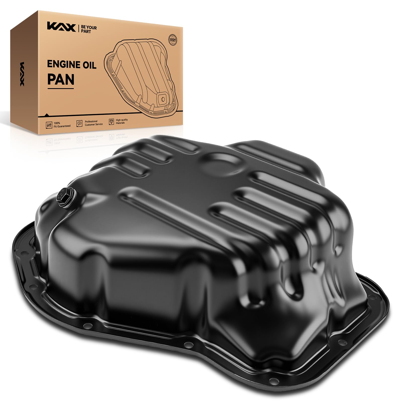 KAX Engine oil pan with Drain Plug Fit for Camry, RAV4, xB, HS250h, Solara | 264-319 Compatible with 2007-2011 Camry 2.4L, 2006-2008 RAV4 2.4L, 2008-2015 xB, 2010-2012 HS250h, 2007-2008 Solara 2.4L
