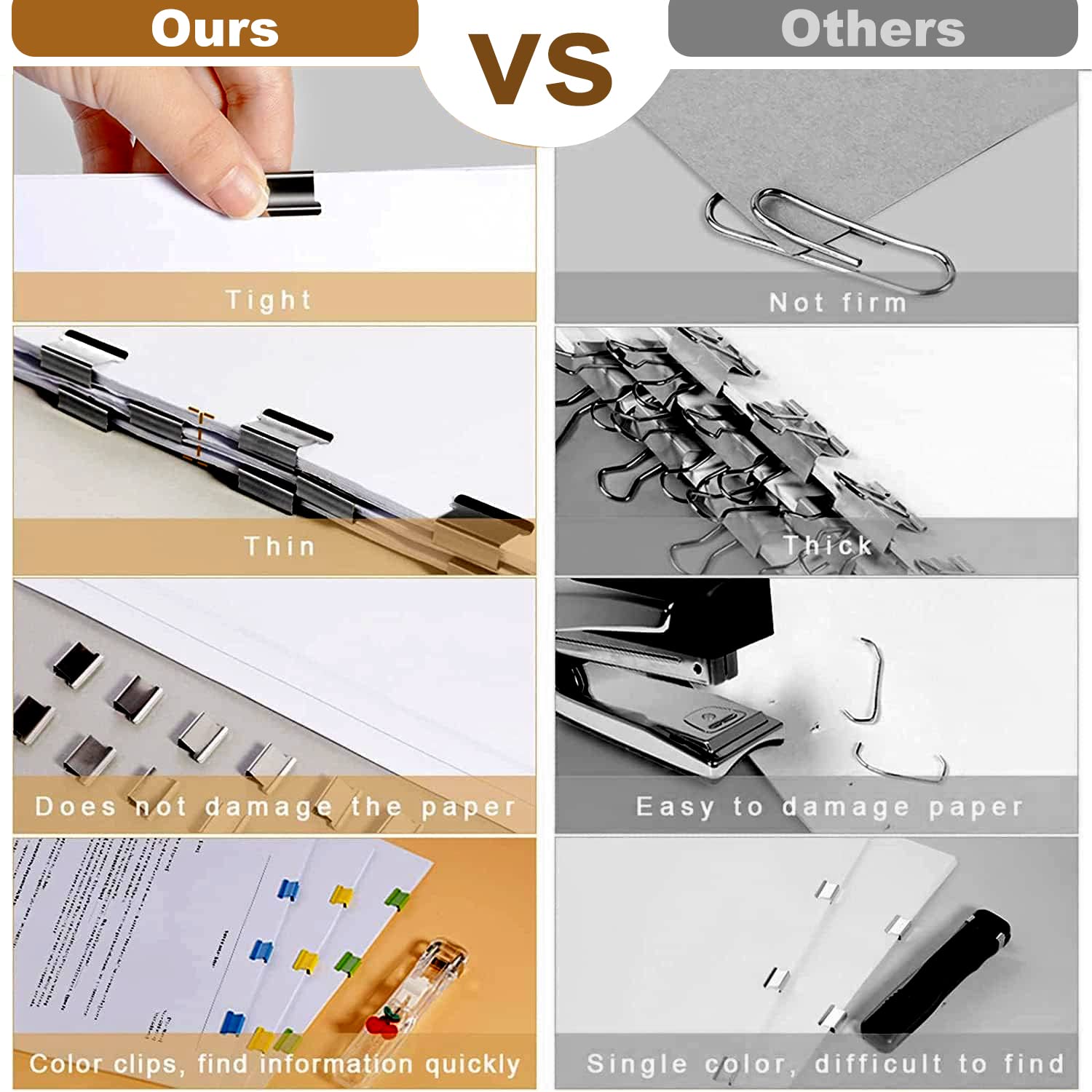 Pinzatrice A Spinta Con 50 Clip Riutilizzabili - 2 Pezzi Per Ufficio, Scuola E Casa - Foto 4