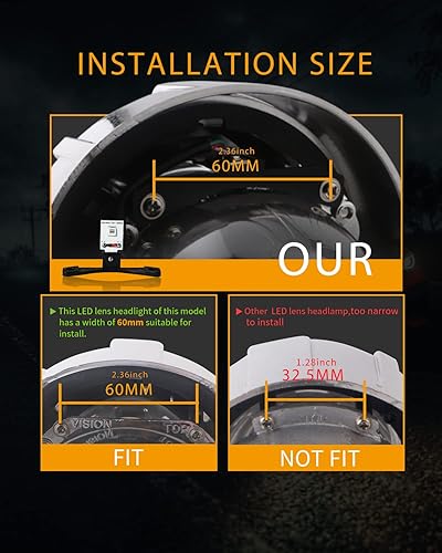 Miniatura 5 de Qasim Diablo Eye Demon Eye Red Evil Eyes Faros Lentes DRL Luz de Correr Diurna 12V DC para 2.8 pulgadas BI Xenon Proyector Lente Accesorios de Coche