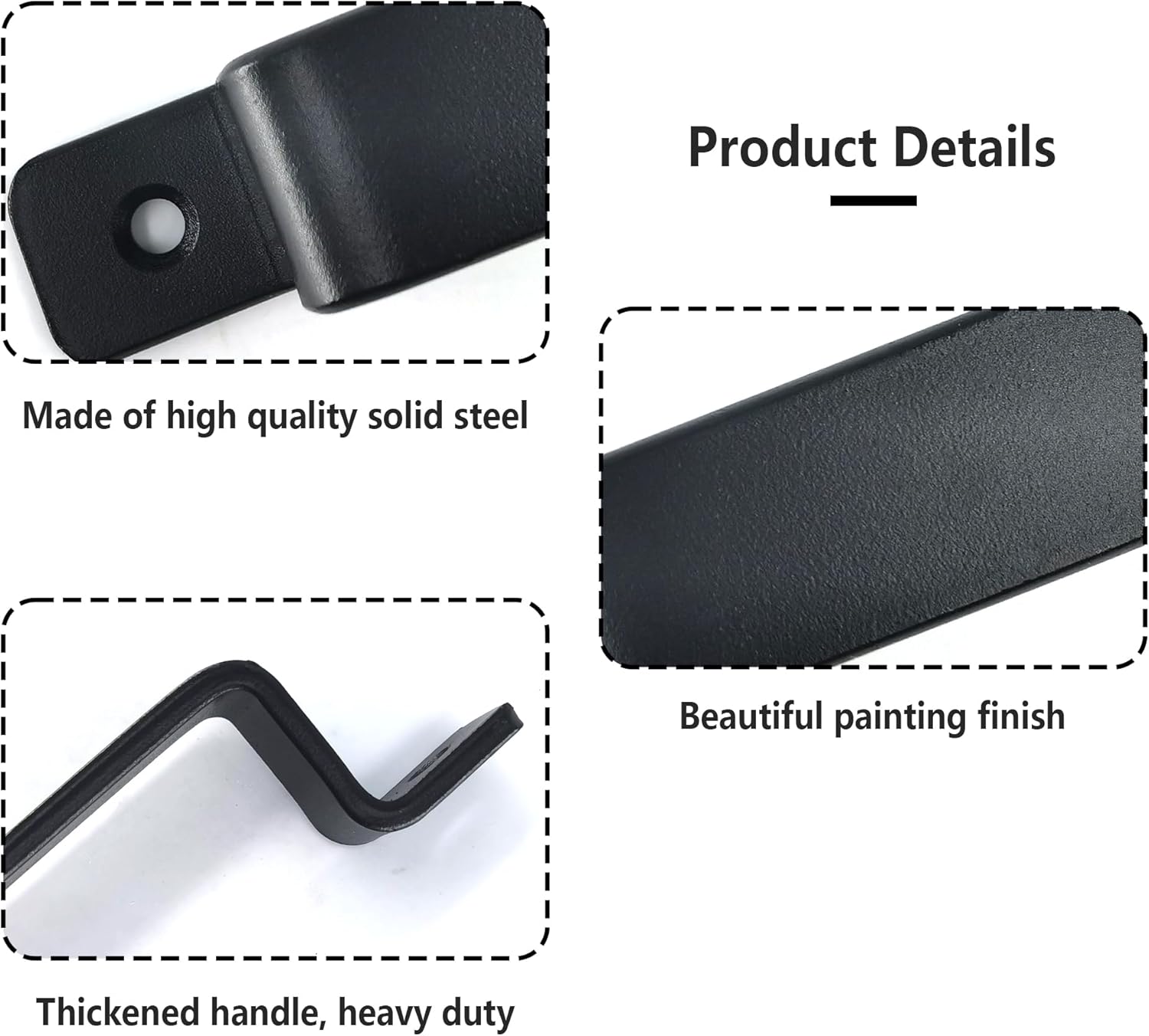 7.5 inch Sliding Barn Door Handle, Black Steel Gate Handle, Modern Cabinet Pull Closet Door Handle for Sliding Barn Door Gate Cabinet Closet Drawer Kitchen Bathroom
