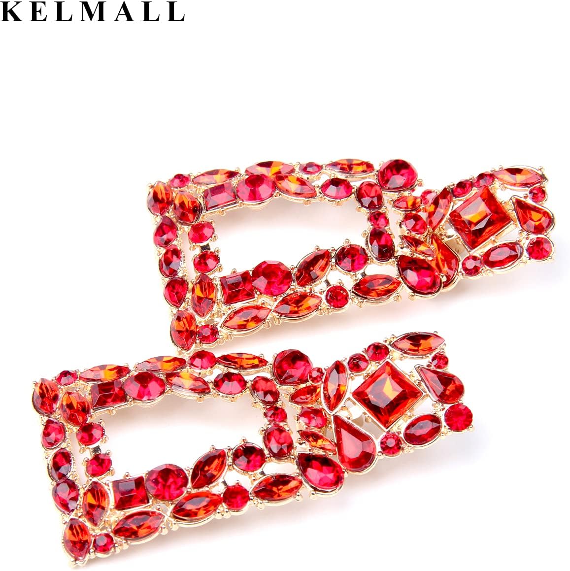 KELMALL Chunky Geometric Rhinestone Dangle Earrings for Women – Bold Rectangle Statement Drop Earrings, Gift-Boxed Fashion Jewelry - Image 4