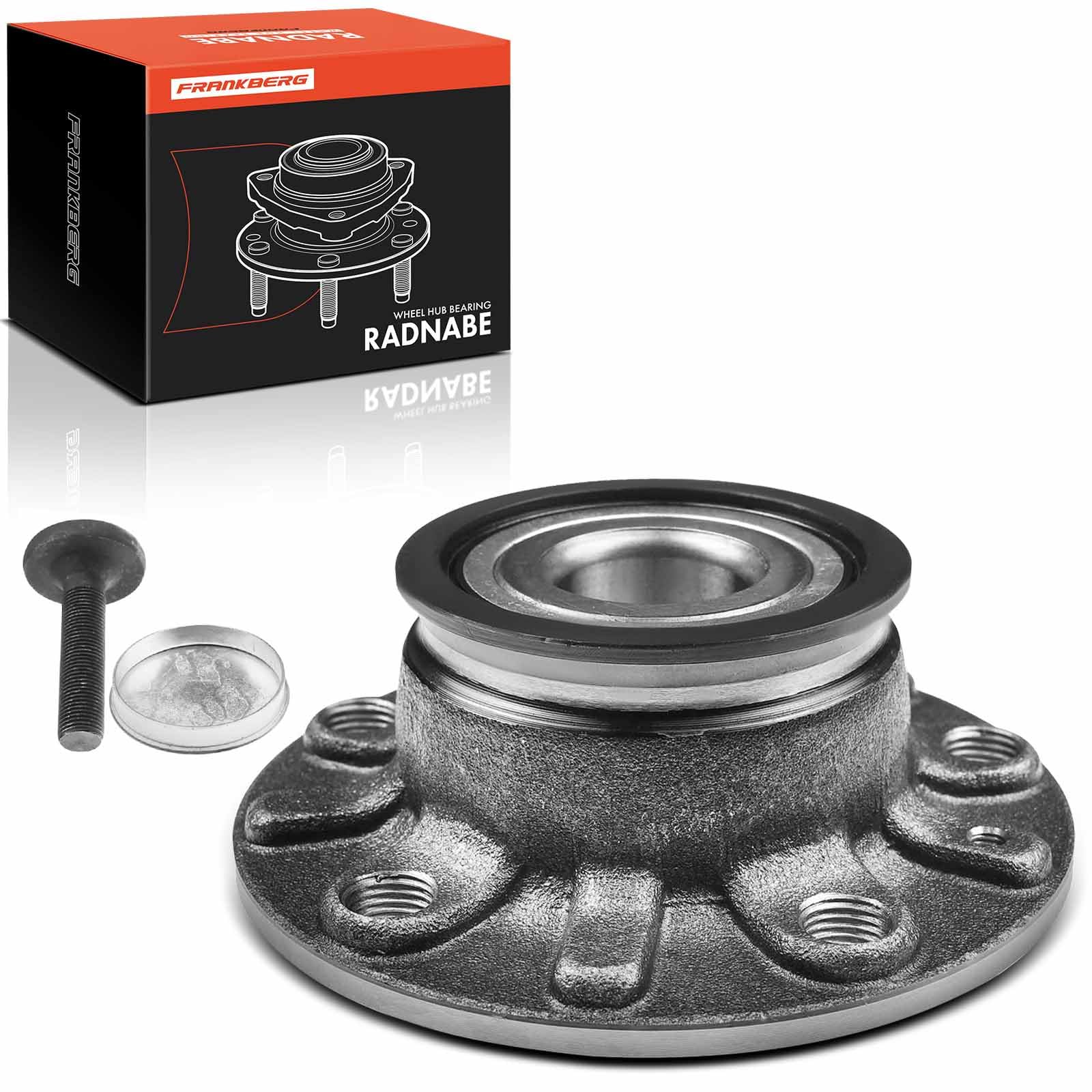 Frankberg 1x Wheel Bearing Hub Rear Axle Compatible with Golf VI 5K1 2008-2013 Golf VII 5G1 BE1 2012-2020 A3 8P7 2008-2013 A3 Sportback 8PA 2004-2013 Leon 1P1 2005-2012 Replace# 1K0598611