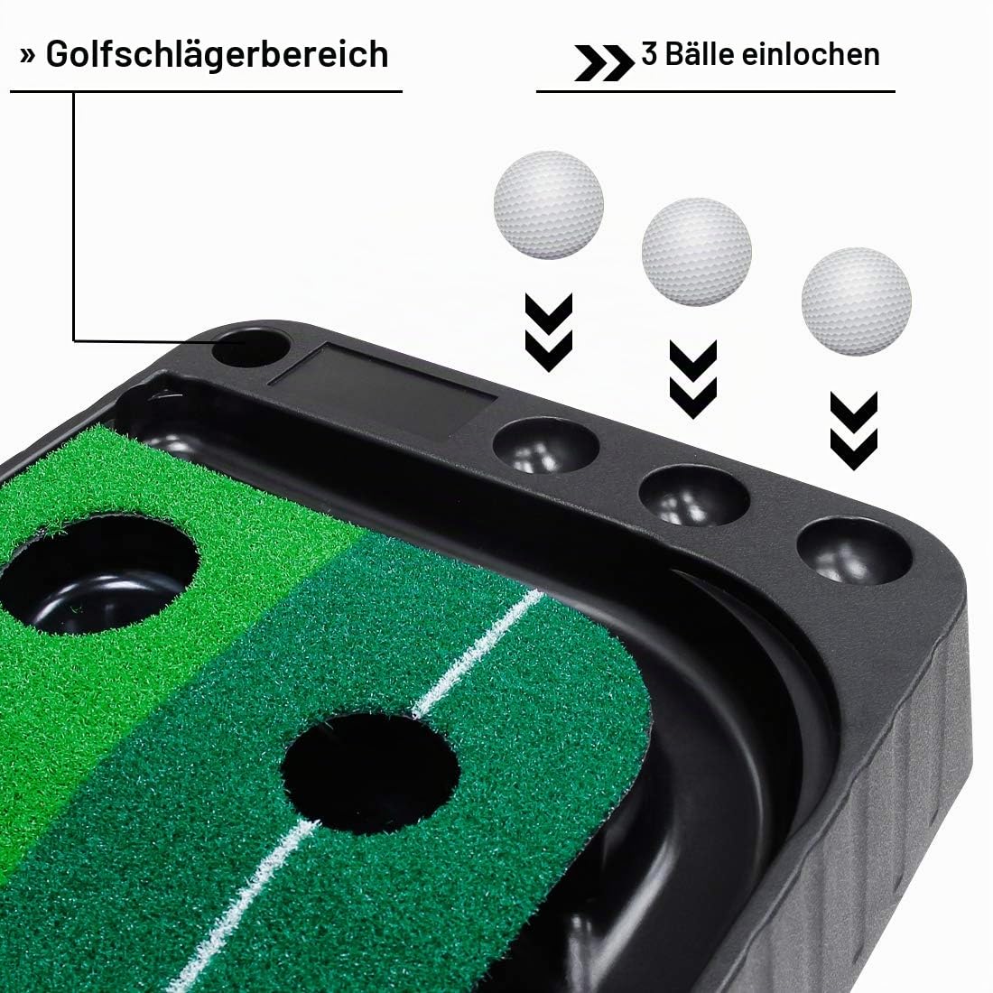 Signstek Golf Putting Matte mit automatischer Ballrückgabe