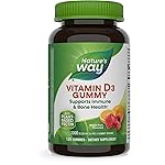 Nature\'s Way Vitamin D3 Gummies, Supports Immune and Bone Health*, 2000 IU (50 mcg) per 2-gummy Serving, Vitamin D3 2000IU per 2 Gummies, Mixed Fruit Flavored, 120 Count