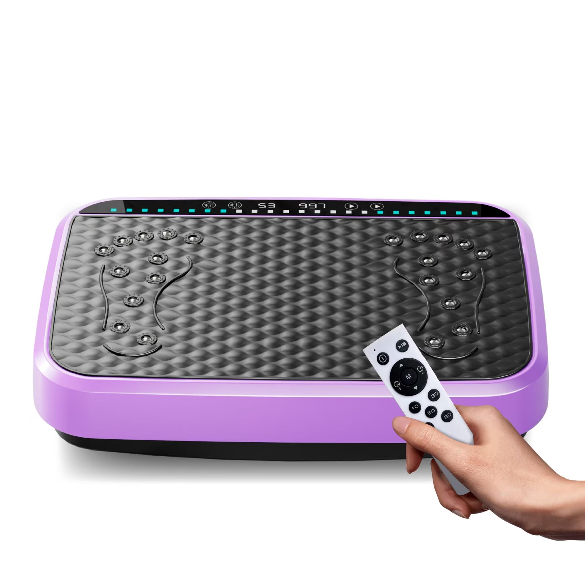 200w vibration plate fat removing machine with adjustable speeds vibration,quiet operation for home gym/apartment use, led fitness tracker for weight loss fat burner for women men, purple