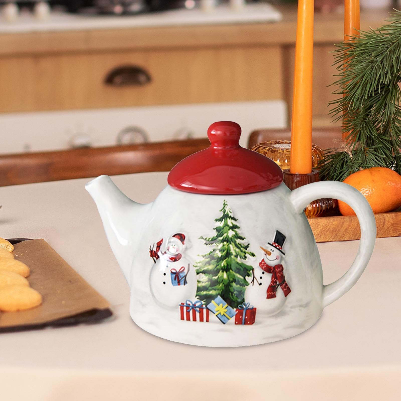 Christmas Teapot 550ml Novelty Tea Brewing Pot for Party Restaurant Birthday|Stainless Steel Kettle | Electric Tea Kettle-image-33