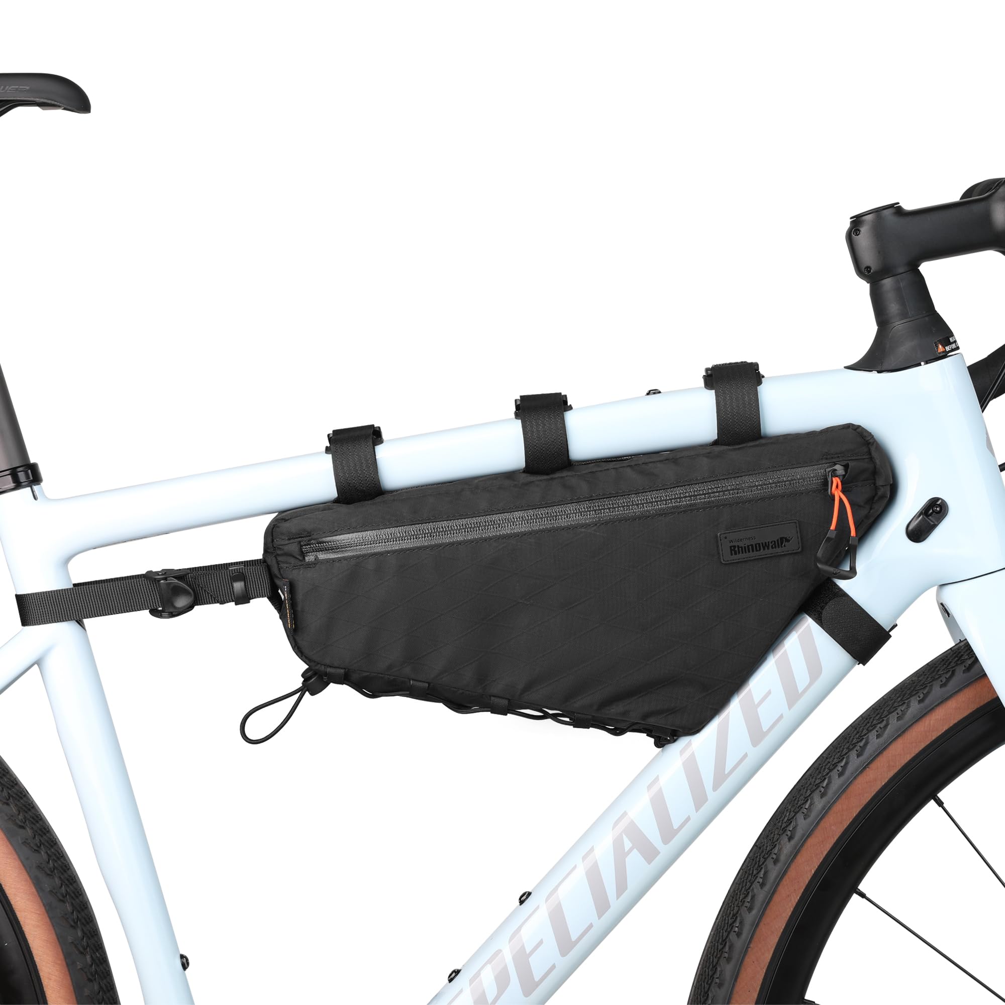 Rhinowalk Bicycle Front Frame Bag Bike Under Top Tube Triangle Bag Lightweight 2.9L Touring Pack Cycling Nylon Pouch for Mountain Road Bike(Black)