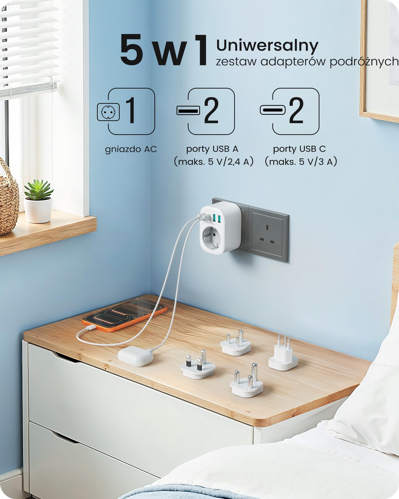 LENCENT Uniwersalny adapter podróżny typu D, G, M, N | adapter podróżny do Anglii, Indii, Sri Lanki, Brazylii, Republiki Południowej Afryki, Hongkongu, Malezji
