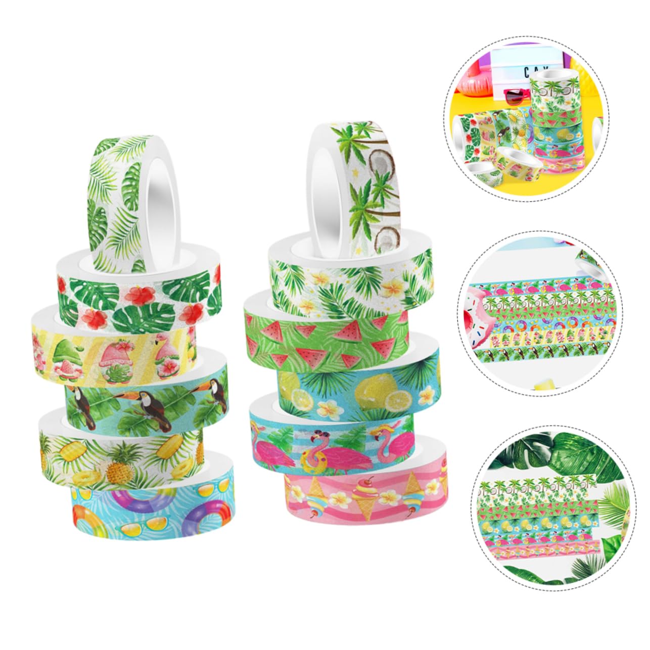 48rotoli Washi Tape Decorativo Per Scrapbooking Nastro Adesivo Per Artigianato Stile Unico Materiale Sicuro e Facile Da Usare Per Decorare Diario e Regali
