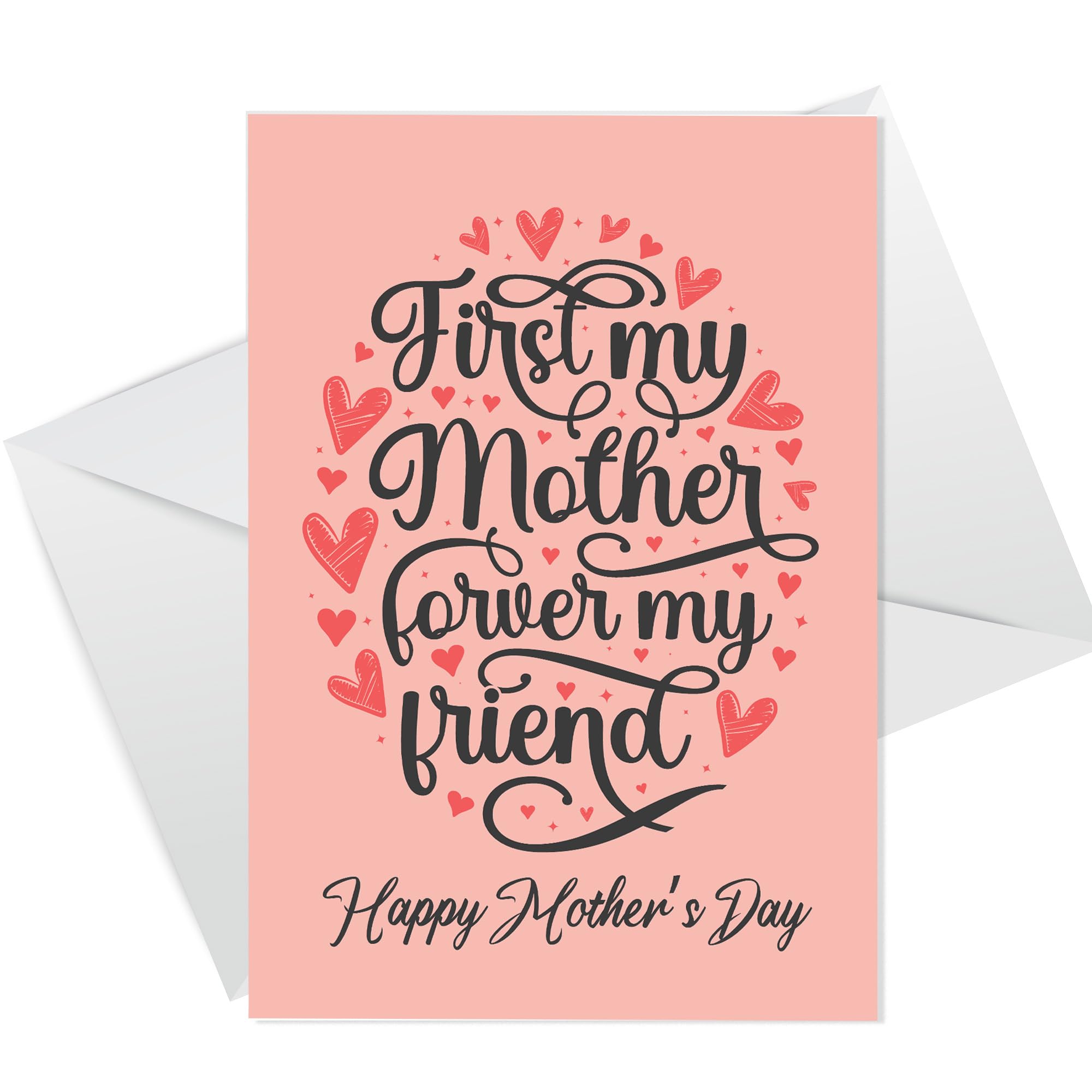 RED OCEAN Mothers Day Card, Card for Mum, Mum Forever My Friend Card, Card For Mum On Mothers Day, Mothers Day Card With Envelope, Mum Card From Daughter Son