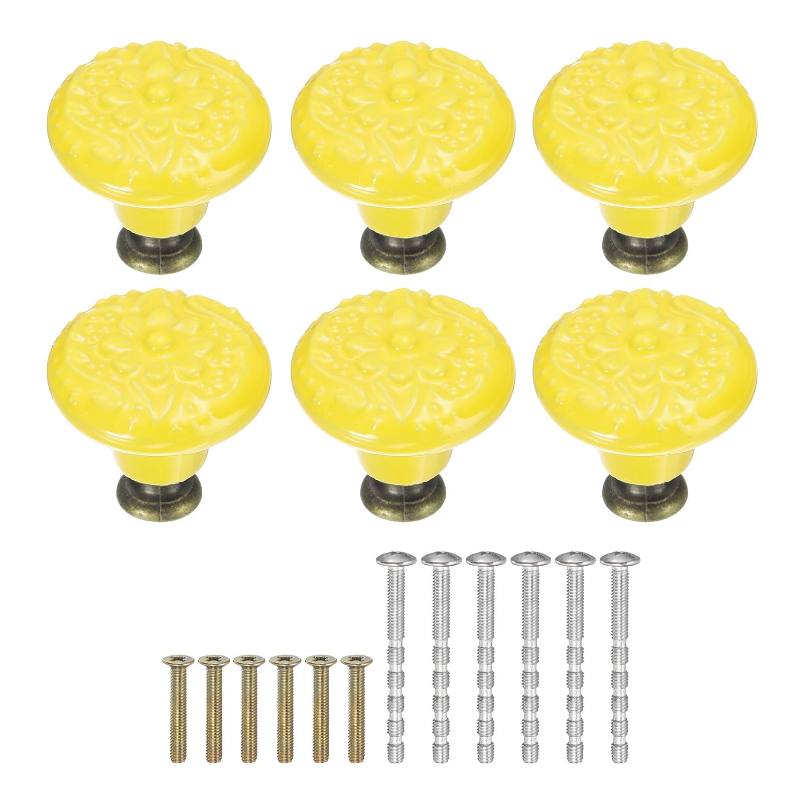Boutons en céramique floraux raffinés avec embase surélevée pour finitions haut de gamme