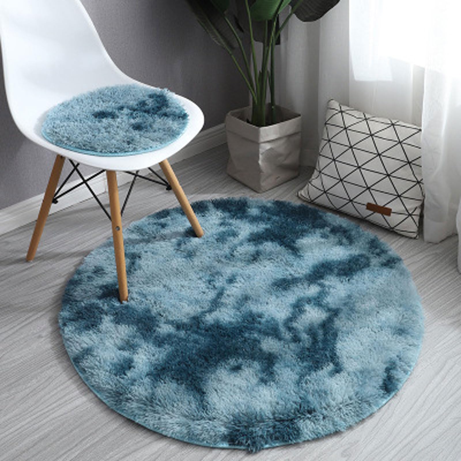 OPFdfhDFH Carpets, Abstract Chic Carpet Fluffy Area Rug Bedroom Decor Non-Slip Soft Short Pile Rugs Non Shedding For Living Room Home(Navy Blue,120 * 120)