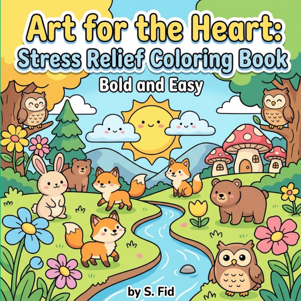 Art for the Heart: Stress Relief Coloring Book: Bold and Easy
