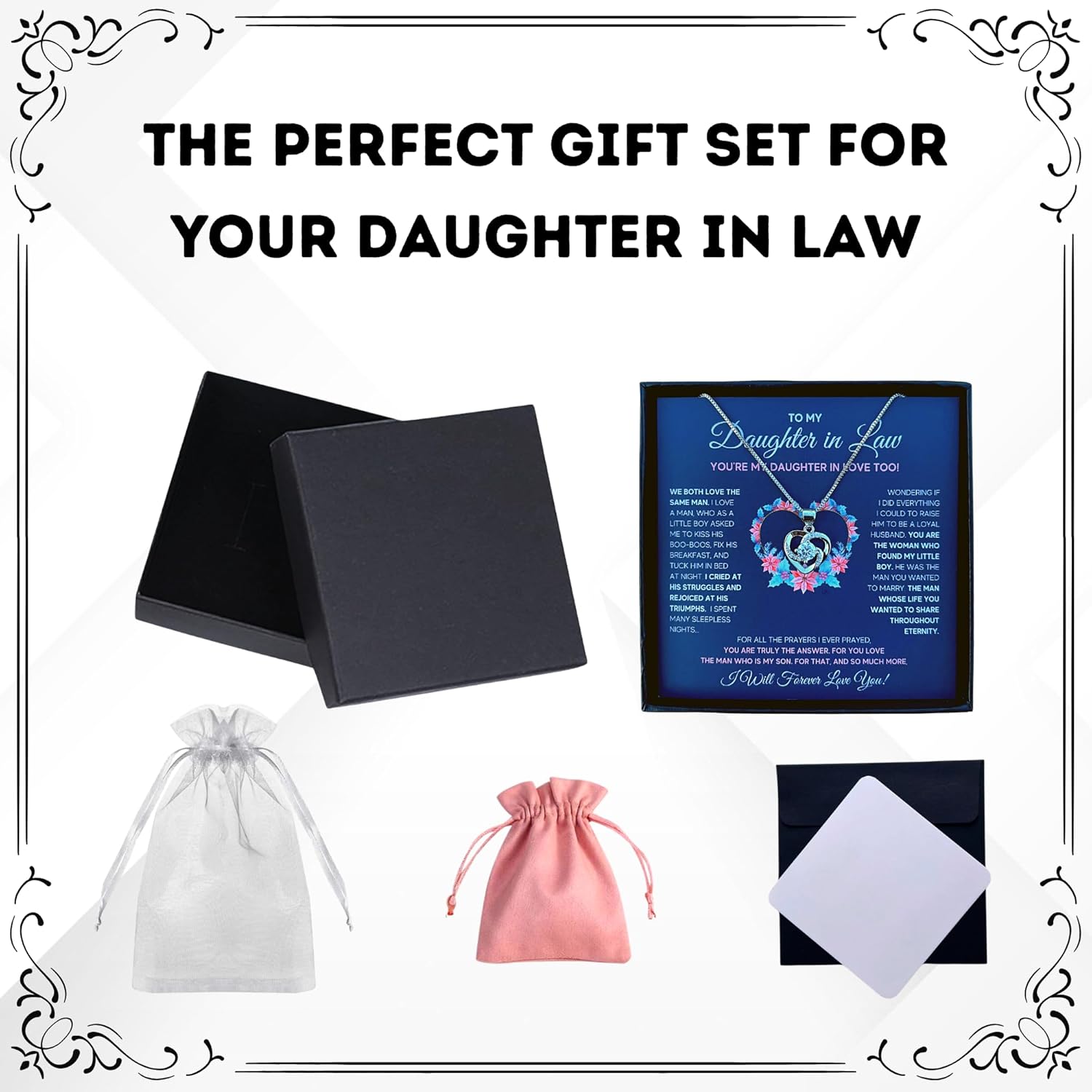 Daughter In Law Gift Necklace from Mother In Law | Honor Pendant with Message Card & Box | Bonus Daughters Jewelry for Birthday, Wedding, & Special Occasion - Image 4