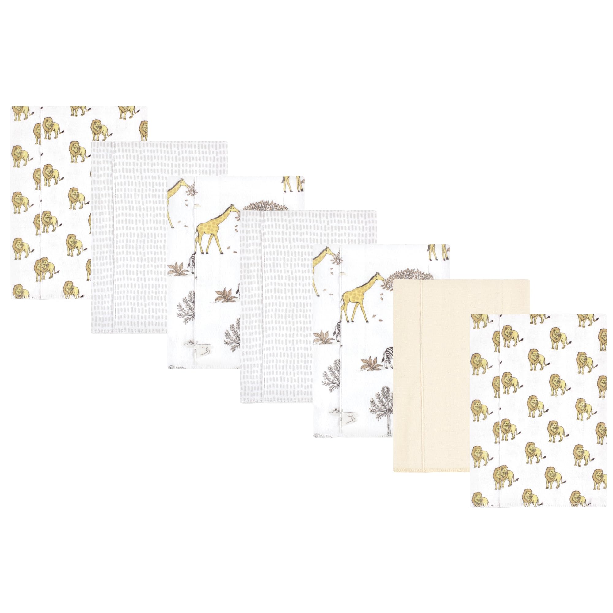 Luvable Friends Hudson Baby Flannel Burp Cloths 7pk, Wild Safari World