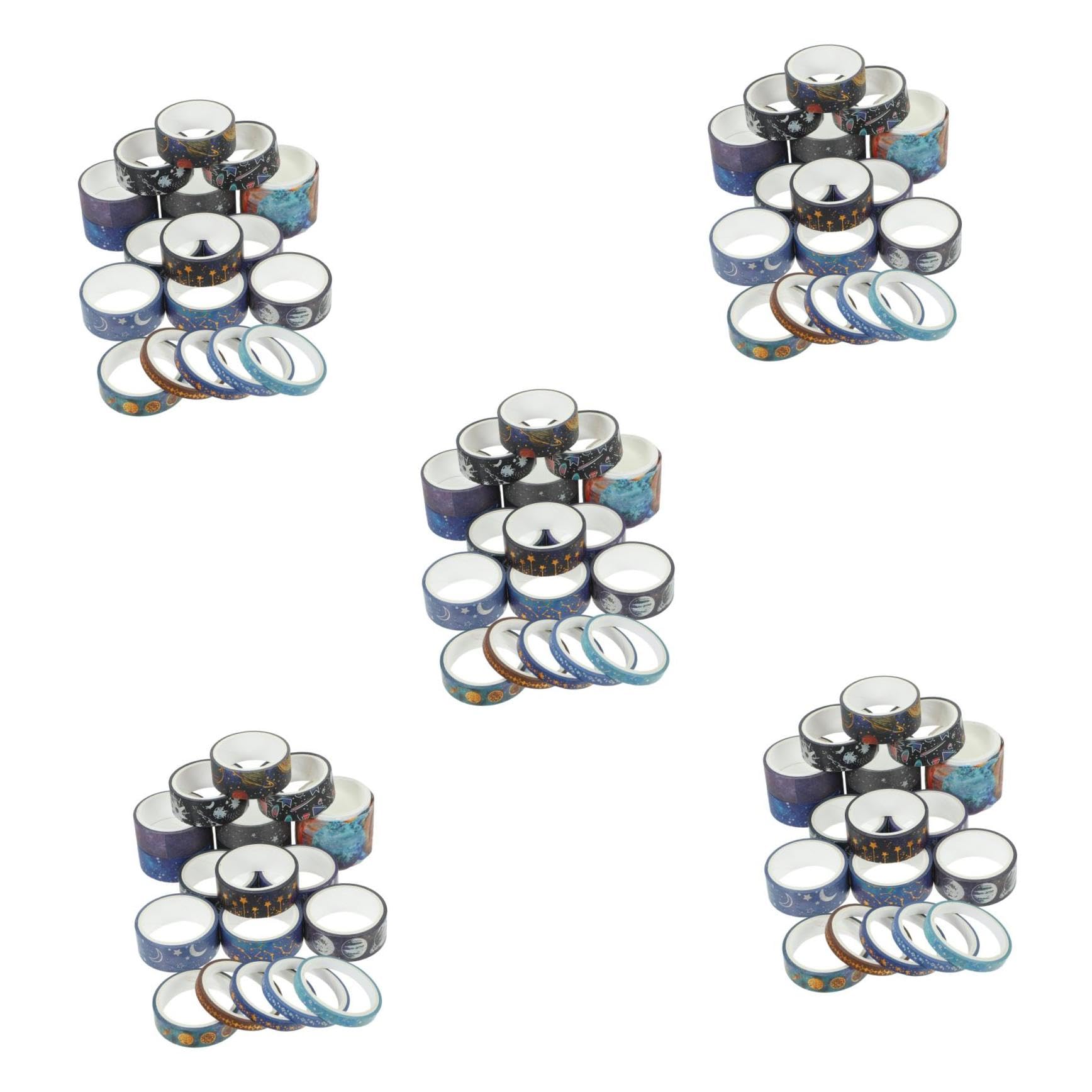 Operitacx 5 Ensembles Ruban Adhésif Décoratif Washi Tape Thème Univers Pour Scrapbooking Et Décoration De Carnets 19 Rouleaux*5
