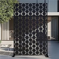 TALLYVERUS 72" Rustproof Metal Privacy Screen - Freestanding Laser Cut Outdoor Fence Panel for Patio Garden Balcony