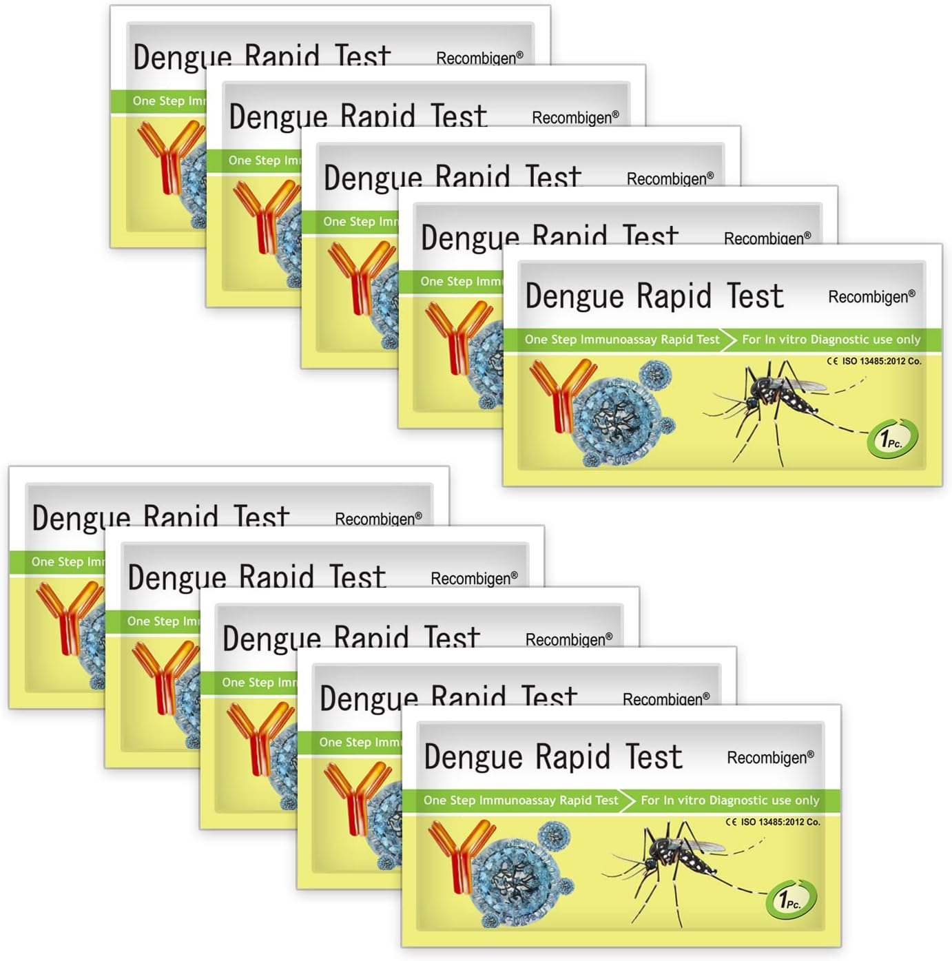 Recombigen Dengue Test Kit NS1 (Serum/Plasma/Whole Blood), Antigen Rapid Test Kit | 10 Test Per Pack |