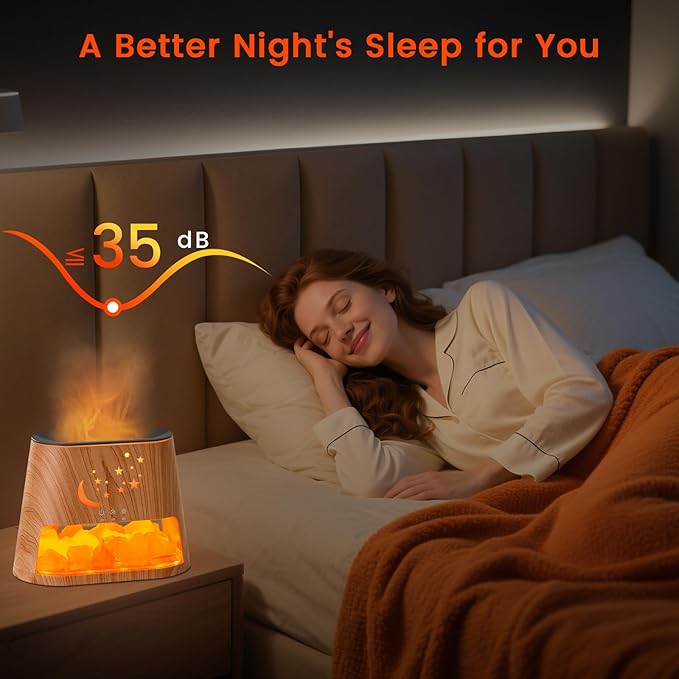 Difusor de Aromas Esenciales HEEYCEM 260ml con Lámpara de Sal y Control Remoto miniatura 7