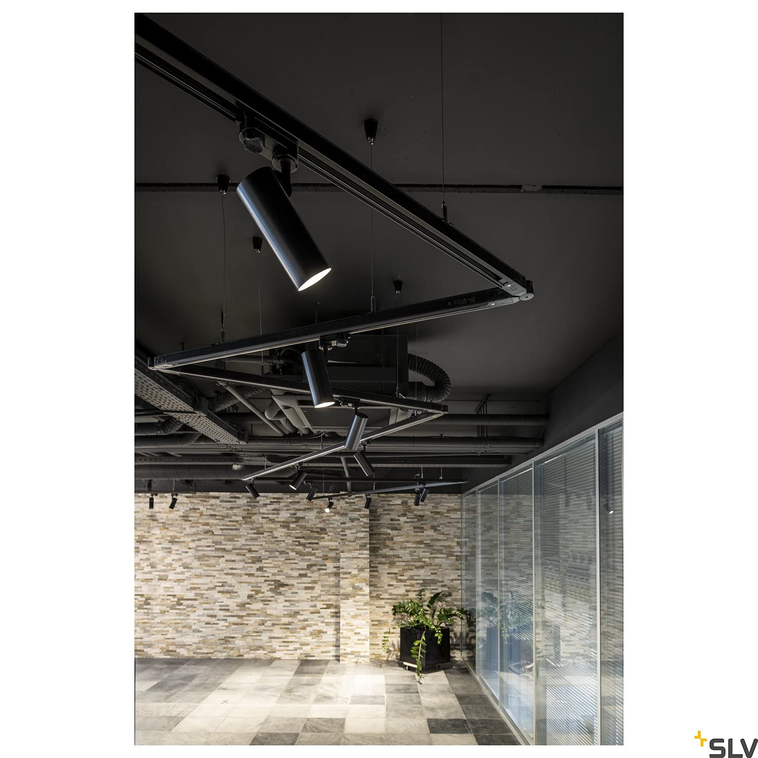 SLV luminaria para sistema trifásico HELIA 50 / proyector led trifásico, foco, proyector de techo, luminaria de techo, sistema de carril, iluminación de interior / 3000 K 11 W 750 lm negro 35 grados