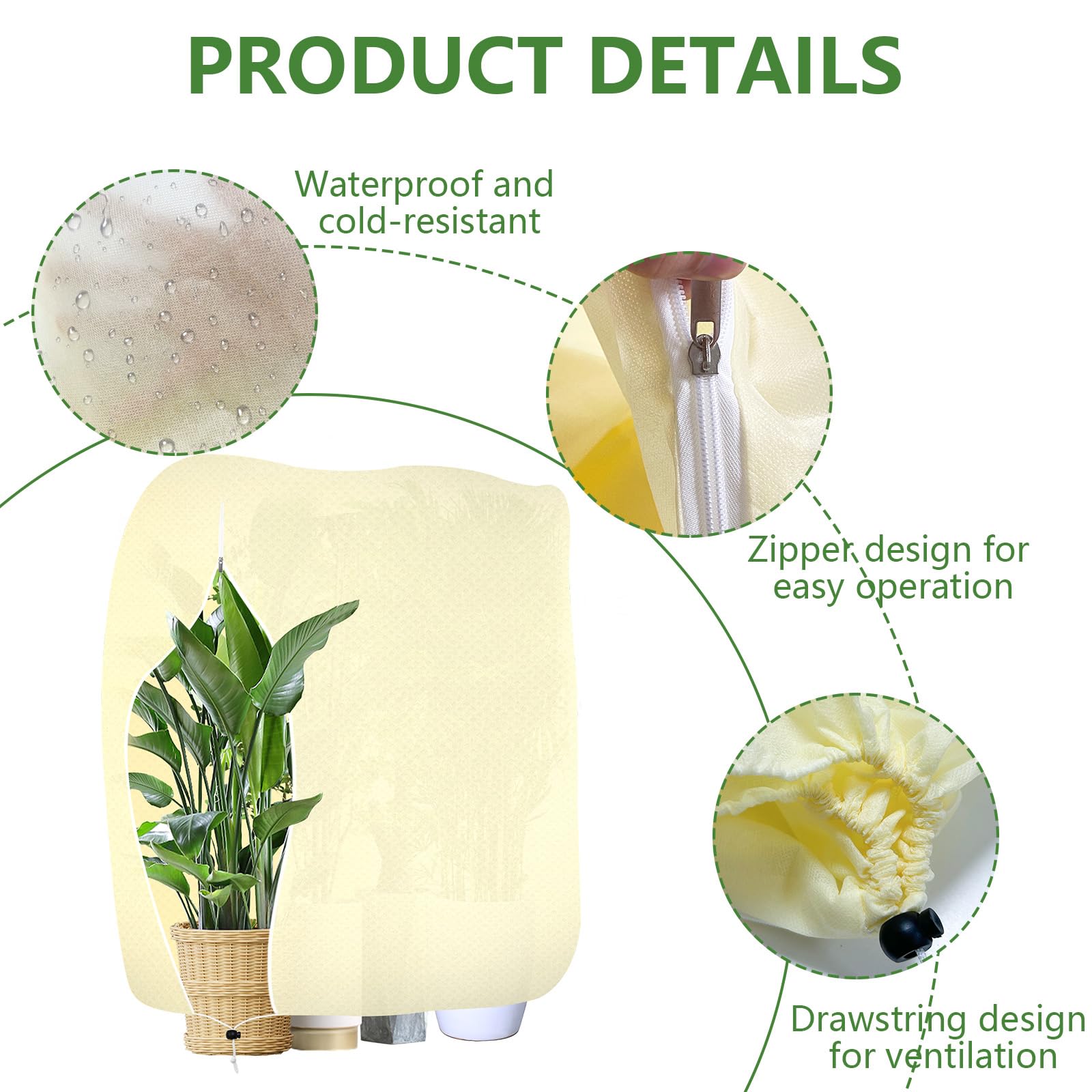Housse D'hivernage Réutilisable Pour Plantes - 120x180cm - Protection Contre Le Gel Et Le Vent - 5