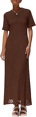PRETTYGARDEN Womens Eyelet Cover Up Dress 2026 Summer Vacation Resort Maxi Dresses Beach Short Sleeve Hollow Out Sundress