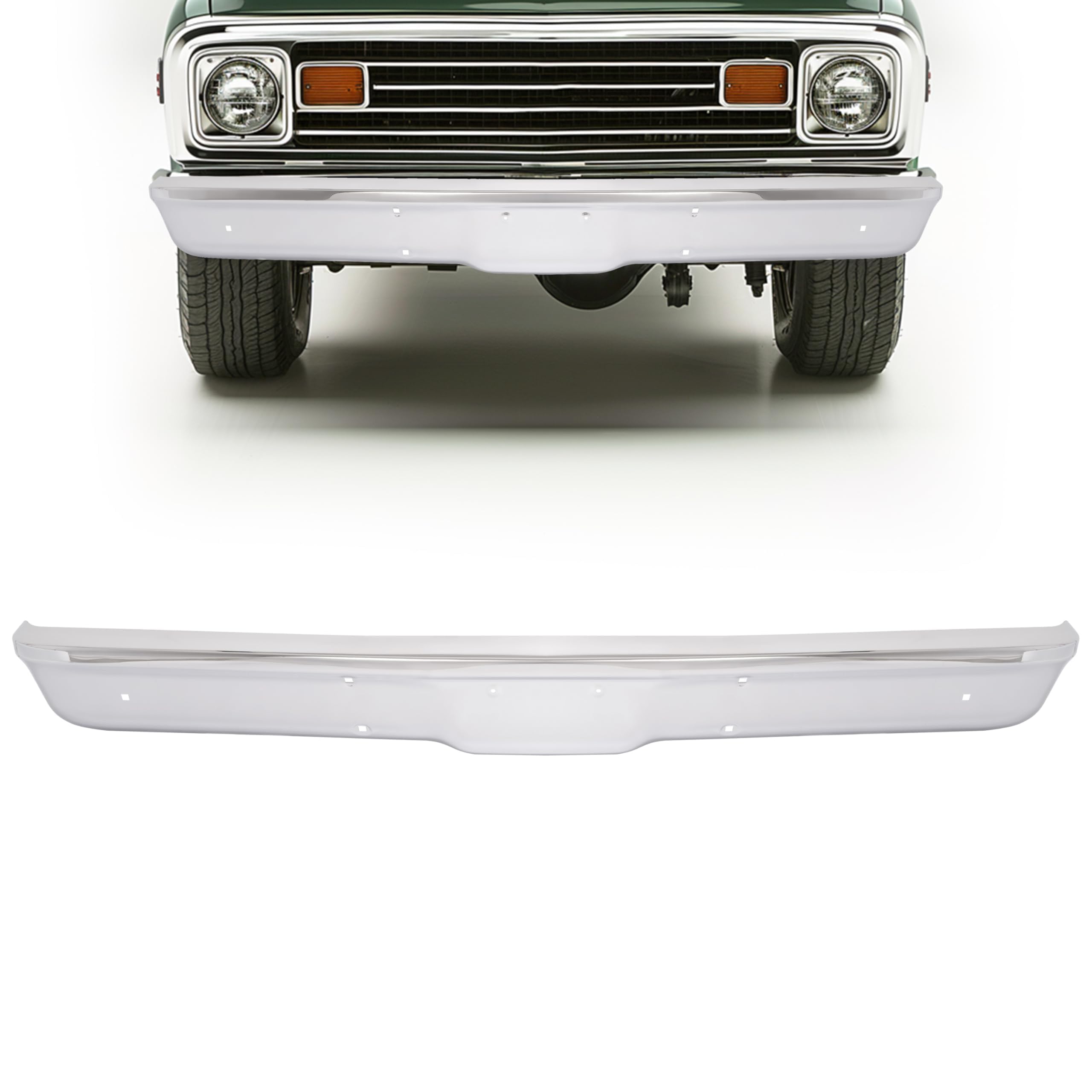 Restore Classic Truck Style: KUAFU Front Bumper Face Bar for Chevy/GMC 1967-1970 – Direct Fit Replacement