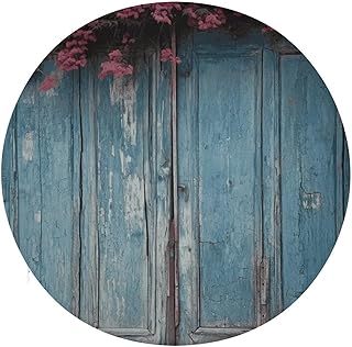 Vintage Blue Wood Chair Pads Round Memory Cotton Seat Cushion Rebound Back Cushion Thicken Pad Cushion Soft Chair Cushion for Home Office (15" X 15")