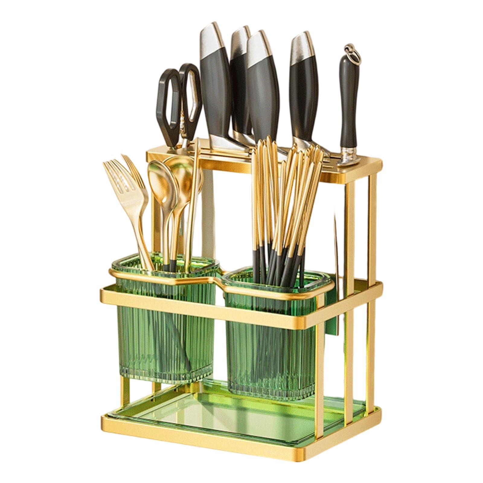 Piceioep Combined Kitchen Organizers for Home Camping Dining Featuring Spoon Chopstick Cutting Board Storage Kitchen Storage Rack