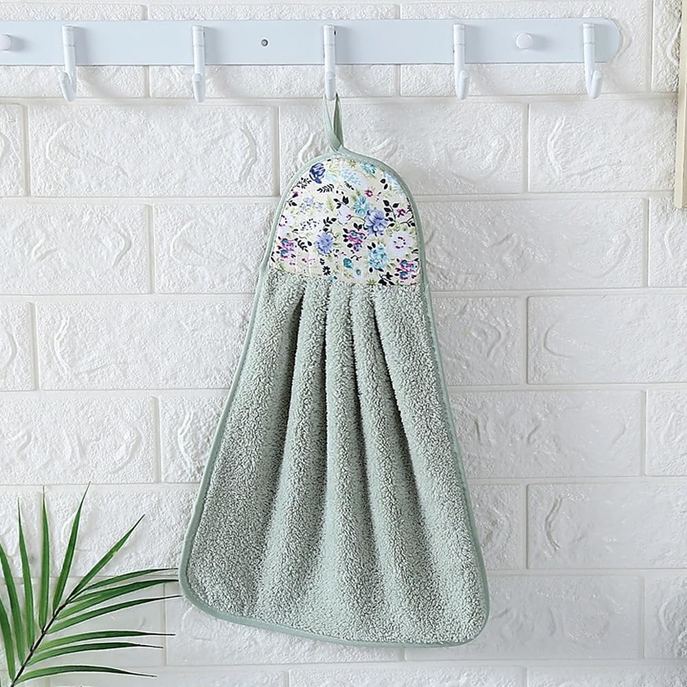 1pc Hand Towel Coral Velvet Bathroom Supplies Soft Absorbent Cloth Dishcloths Hanging Cloth Kitchen Accessories