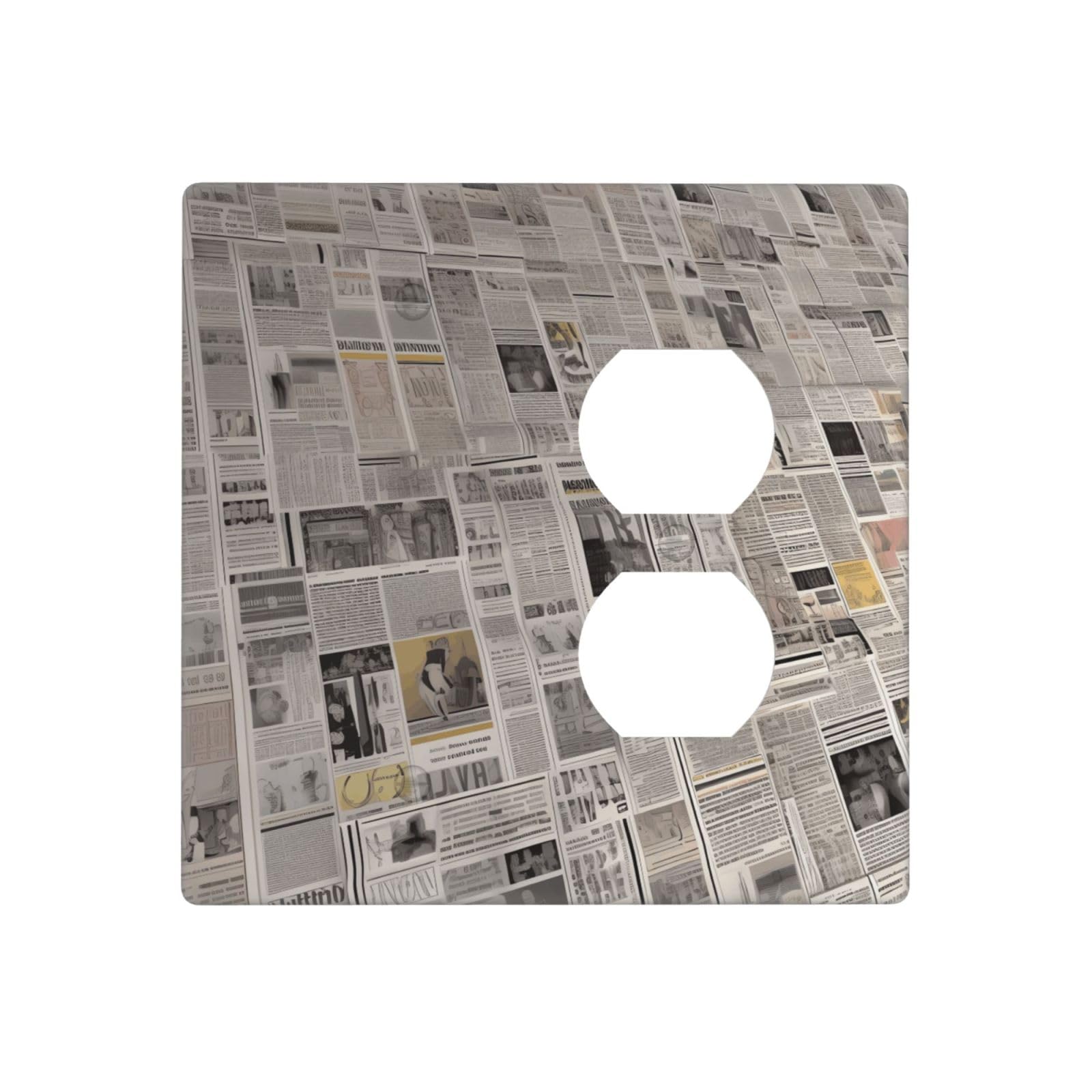 Decorator Wall Plate 2 Gang Light Switch Covers newspaper Wallplate Double Toggle Switch Plate Mid-size Electrical Outlet Covers Decorative Wall Switch Plate Cover