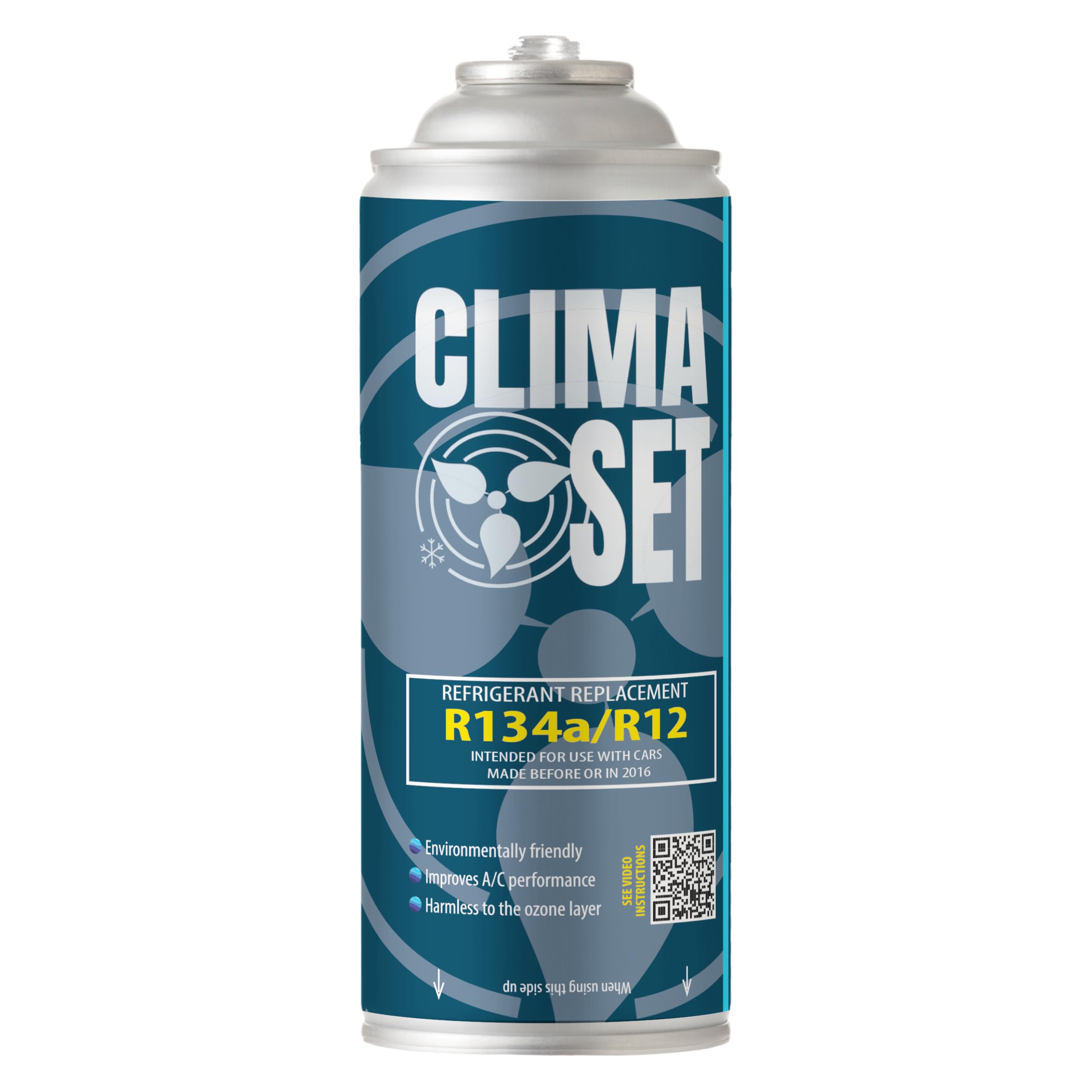 CLIMASET Sostitutiva del gas R134a R12 - Gas aria condizionata auto - kit ricarica clima auto - refrigerante R134a - 2 x bombolette - ricarica aria condizionata auto - ECO