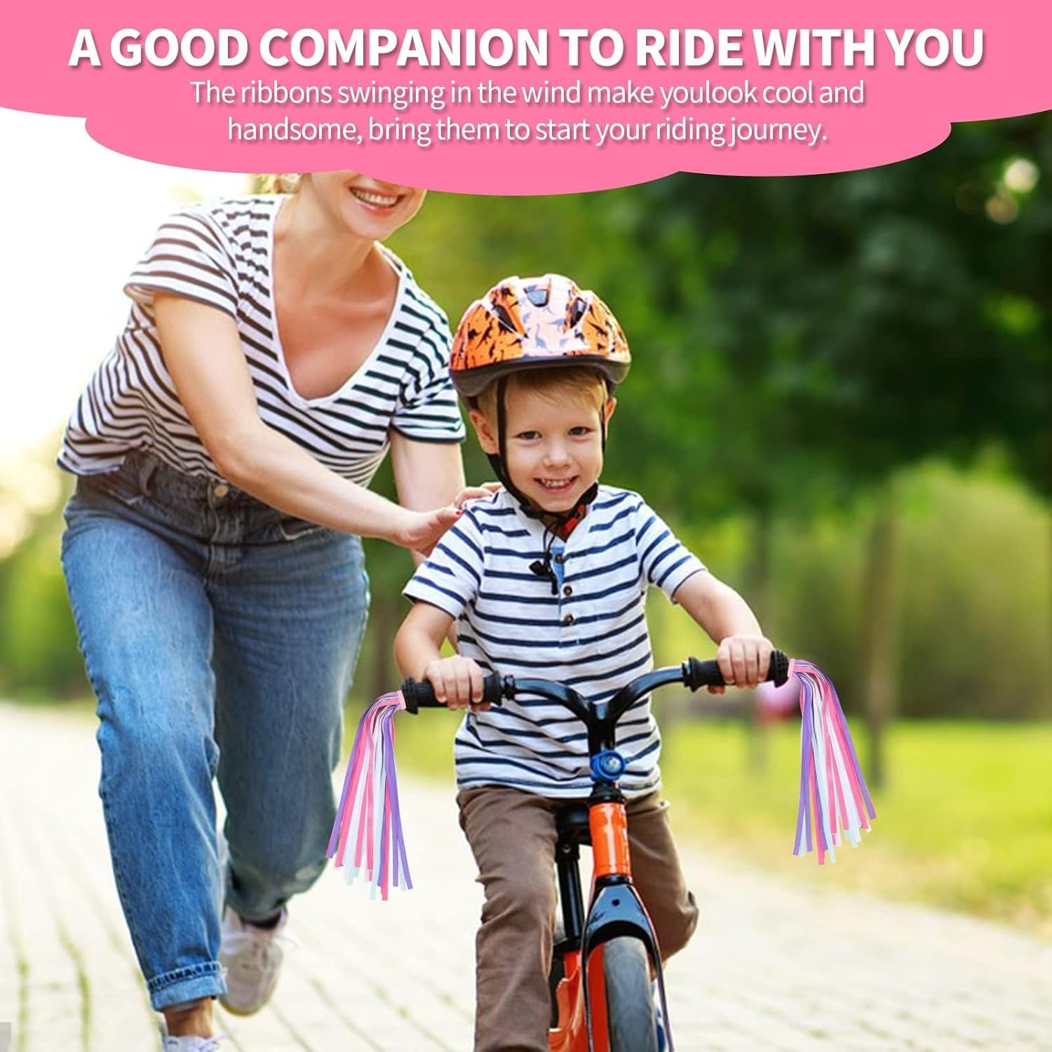 Rubans arc-en-ciel pour vélo enfants filles garçons trottinette accessoires