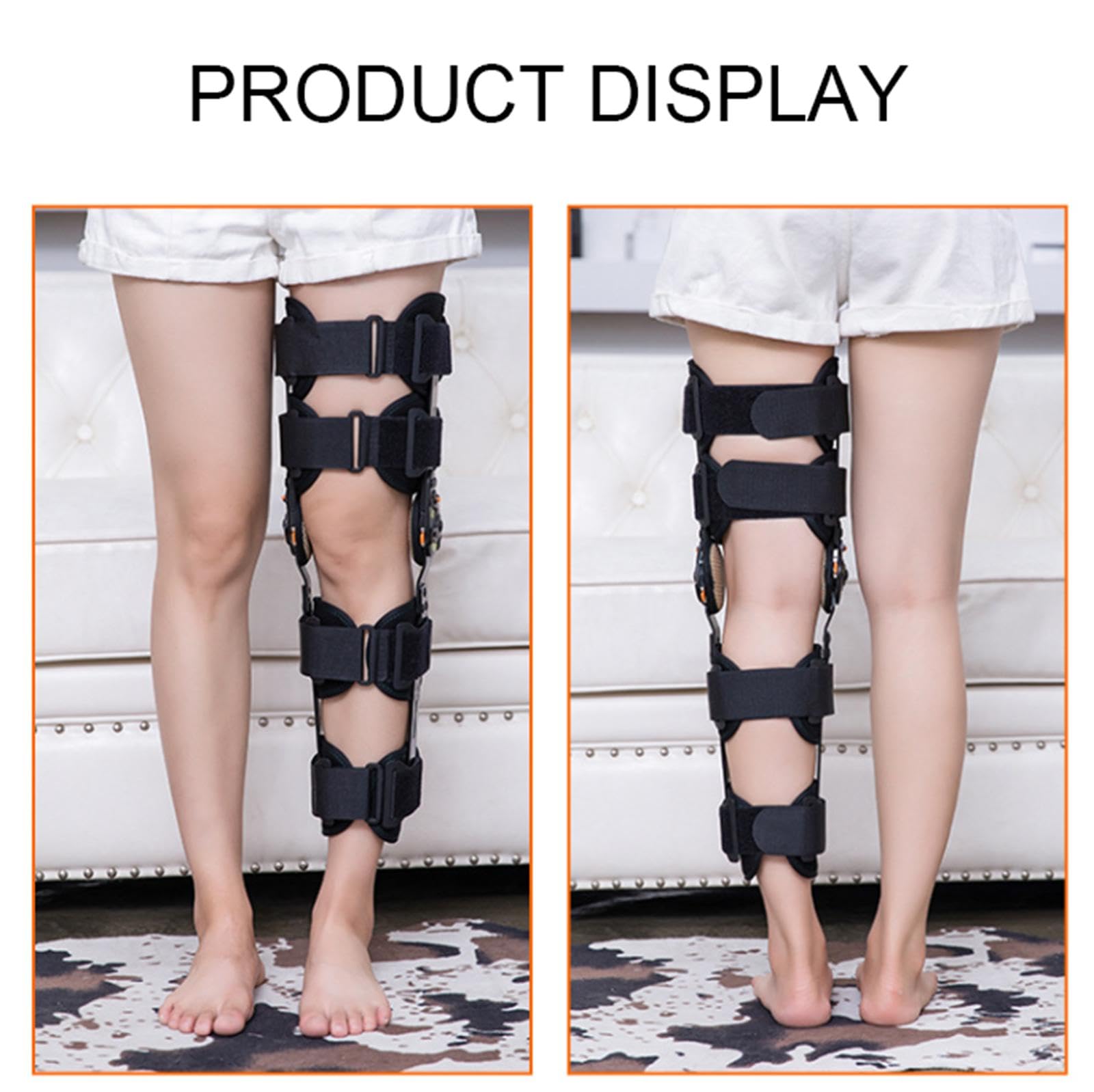 Rodillera ROM con Bisagras, Soporte de Recuperación Ajustable Postoperatorio, Estabilizador de órtesis, Para ACL, PCL, MCL, Desgarro de Menisco y Artritis