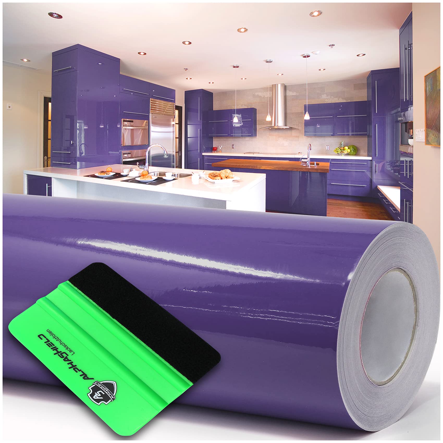 Film Adhésif Brillant Ou Mat Pour Meubles De Cuisine Ou Salle De Bains (040 Violet, Mat) 10 M X 63 Cm