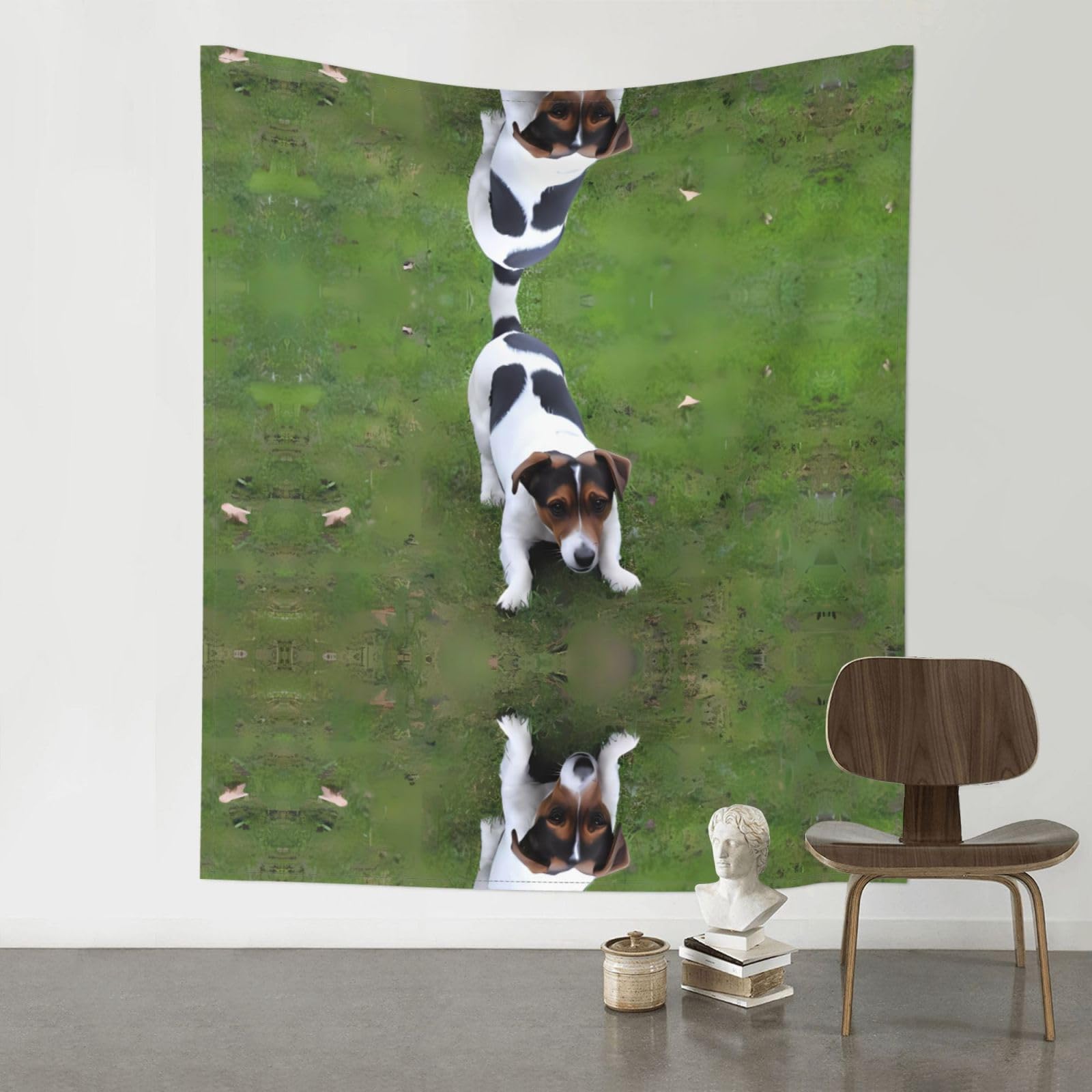 YYHHAOFA Dogs playing on the lawn Prints 60x51in Wall Tapestry – Durable Polyester Throw for Dorm, Beach, & Home Decor