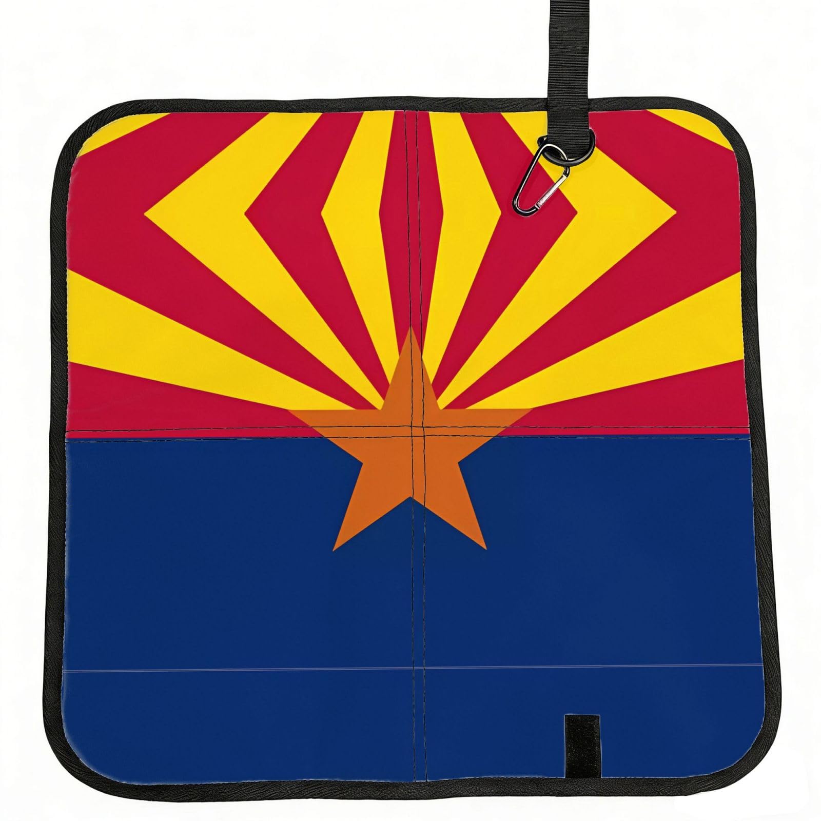 WZYCWB Arizona Flag Foldable Seating Cushion with Carabiner - Stadium Mat for Camping, Hiking and Outdoor Activities