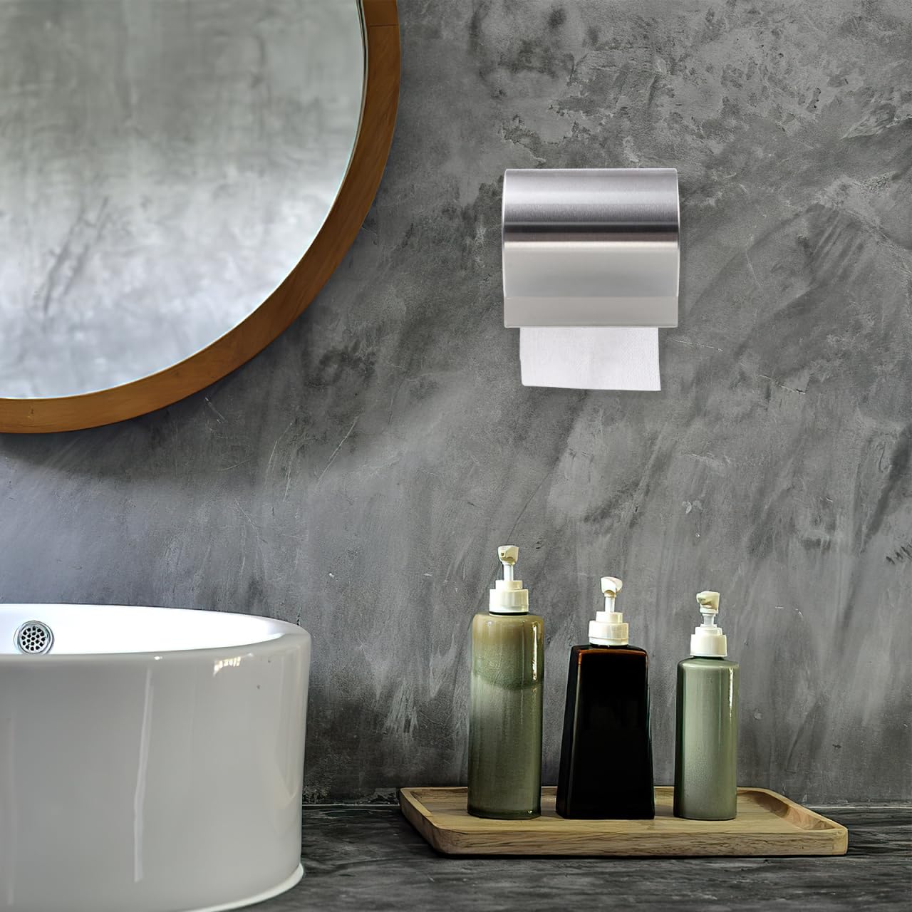 Stilvoller Toilettenpapierhalter zur Wandmontage mit Ablage - Moderner Kaktus Design Taschentuchrollenspender für Bad & WC, einfache Installation, platzsparend, 13 cm x 13 cm x 13 cm