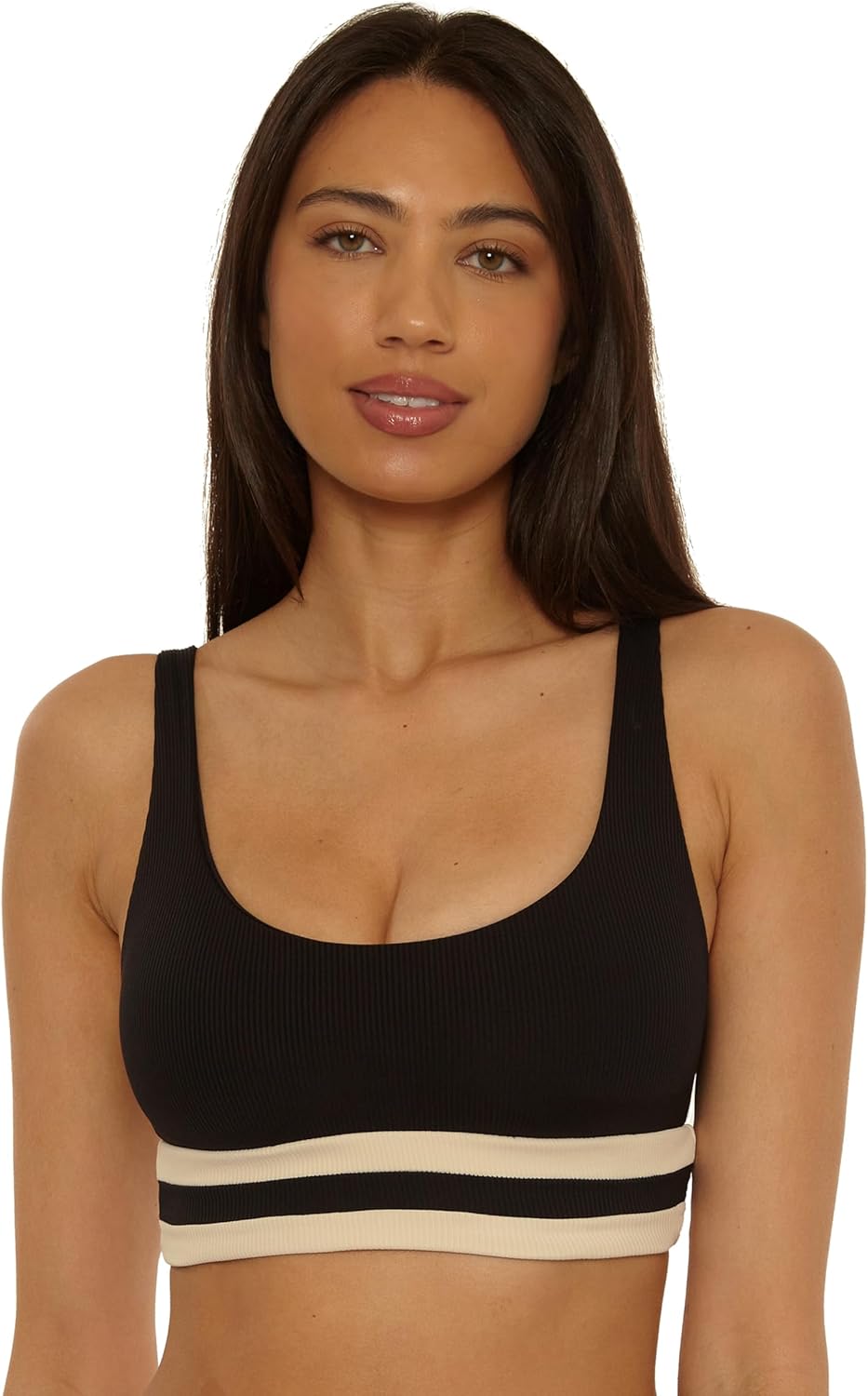 Becca Women's Coast Line Sports Bra Bikini Top, Adjustable, Swimwear Separates for Women