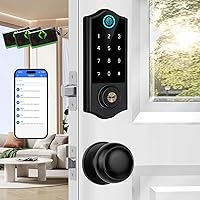 Vista 1 de Harfo Fingerprint Smart Door Locks for Front Door with Handle Set, App Control, Keyless Entry Door Lock Keypad Deadbolt, Bluetooth Digital