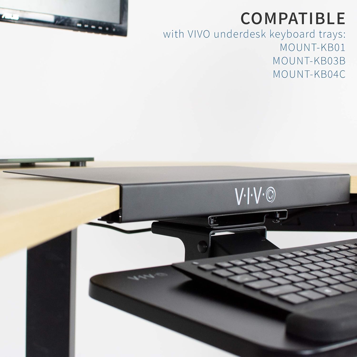 VIVO 17 inch Corner Desk Connector Platform for Mounting Under-Desk Keyboard Trays on L-Shaped Workstations, Black, DESK-AC07S : Office Products
