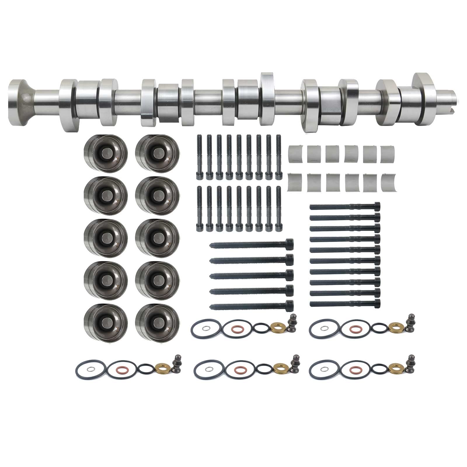Niceke Juego de árbol de levas + 10× Elevadores de válvulas hidráulicas 038109309A 070109101Q 2.5 R5 TDI Compatible con BNZ BPC BPD BPE