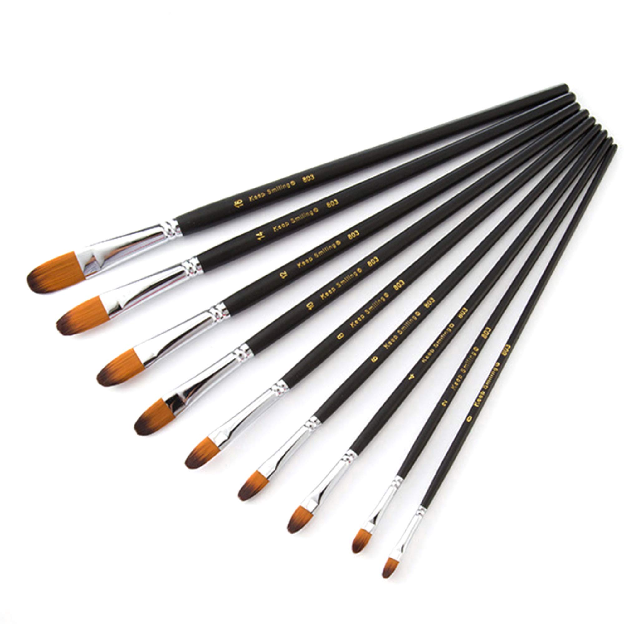 Filbert Künstler-Pinsel-Set mit langem Griff, hochwertiges Kunsthaar und Holzgriff für Acryl-Aquarell-Ölgemälde, ideal für Anfänger und Profis, 9 Stück