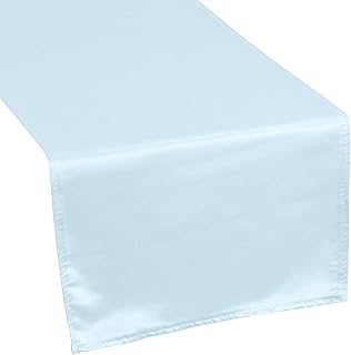 Baby Blue Lamour Satin Table Runner - 12